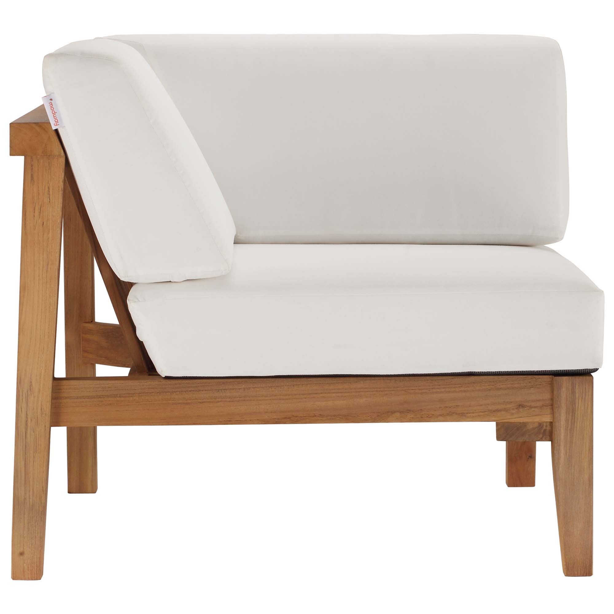 Modway Bayport Outdoor Patio Teak Wood Corner Chair