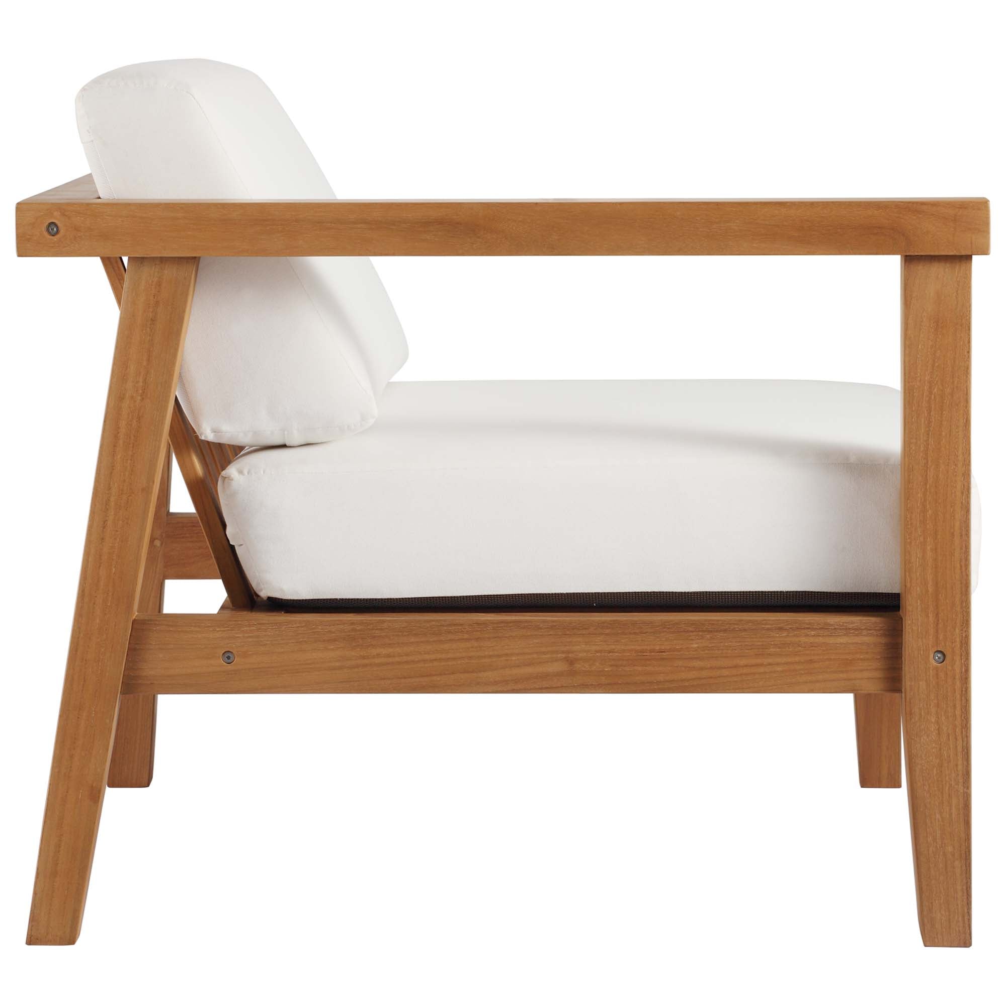 Modway Bayport Outdoor Patio Teak Wood Left-Arm Chair