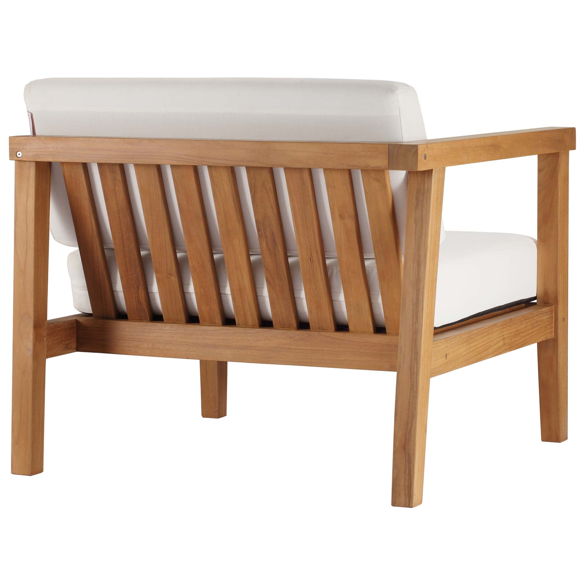 Modway Bayport Outdoor Patio Teak Wood Left-Arm Chair