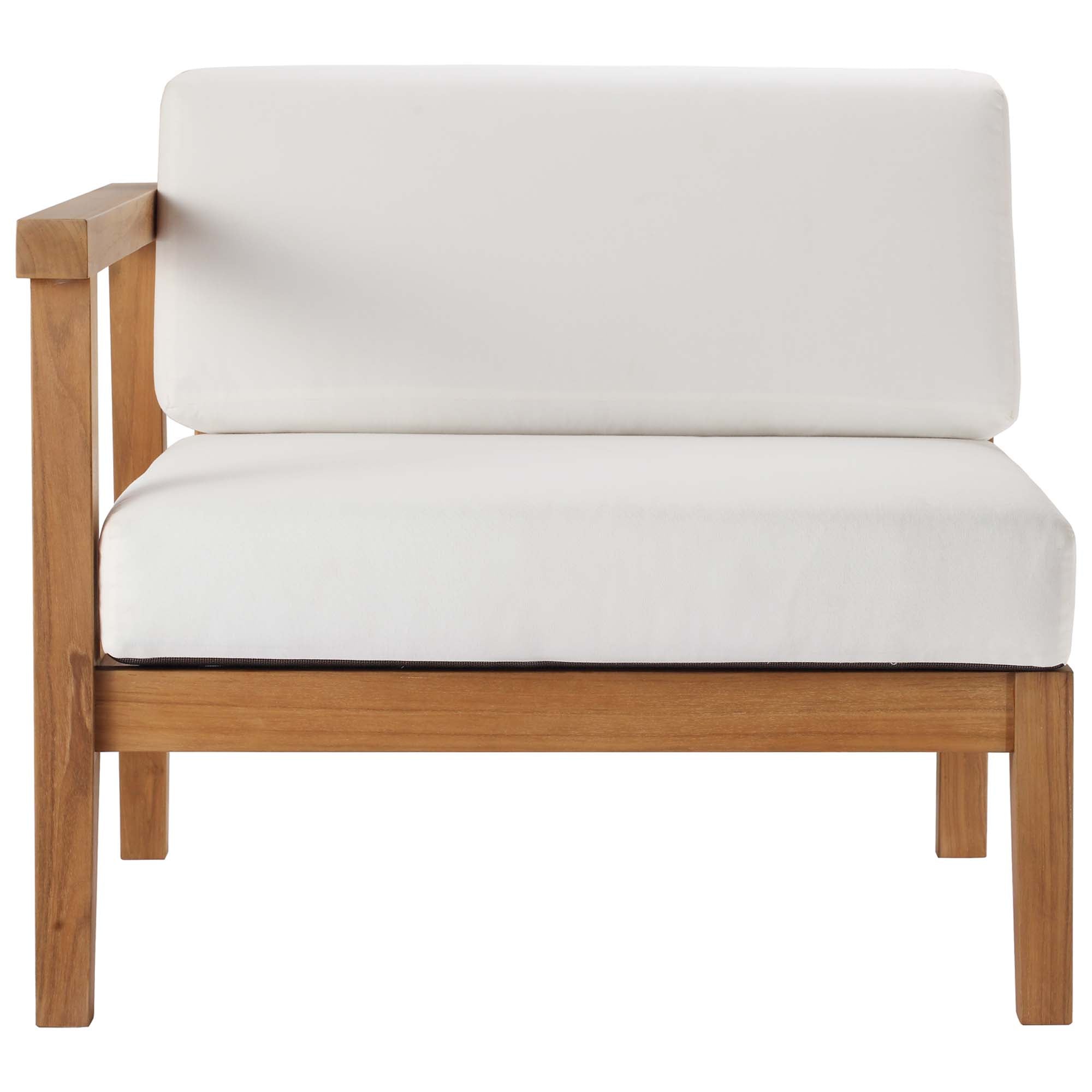 Modway Bayport Outdoor Patio Teak Wood Left-Arm Chair