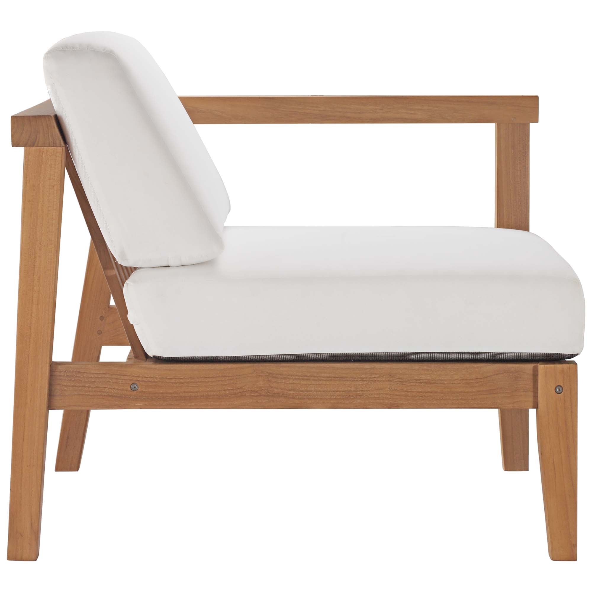 Modway Bayport Outdoor Patio Teak Wood Right-Arm Chair