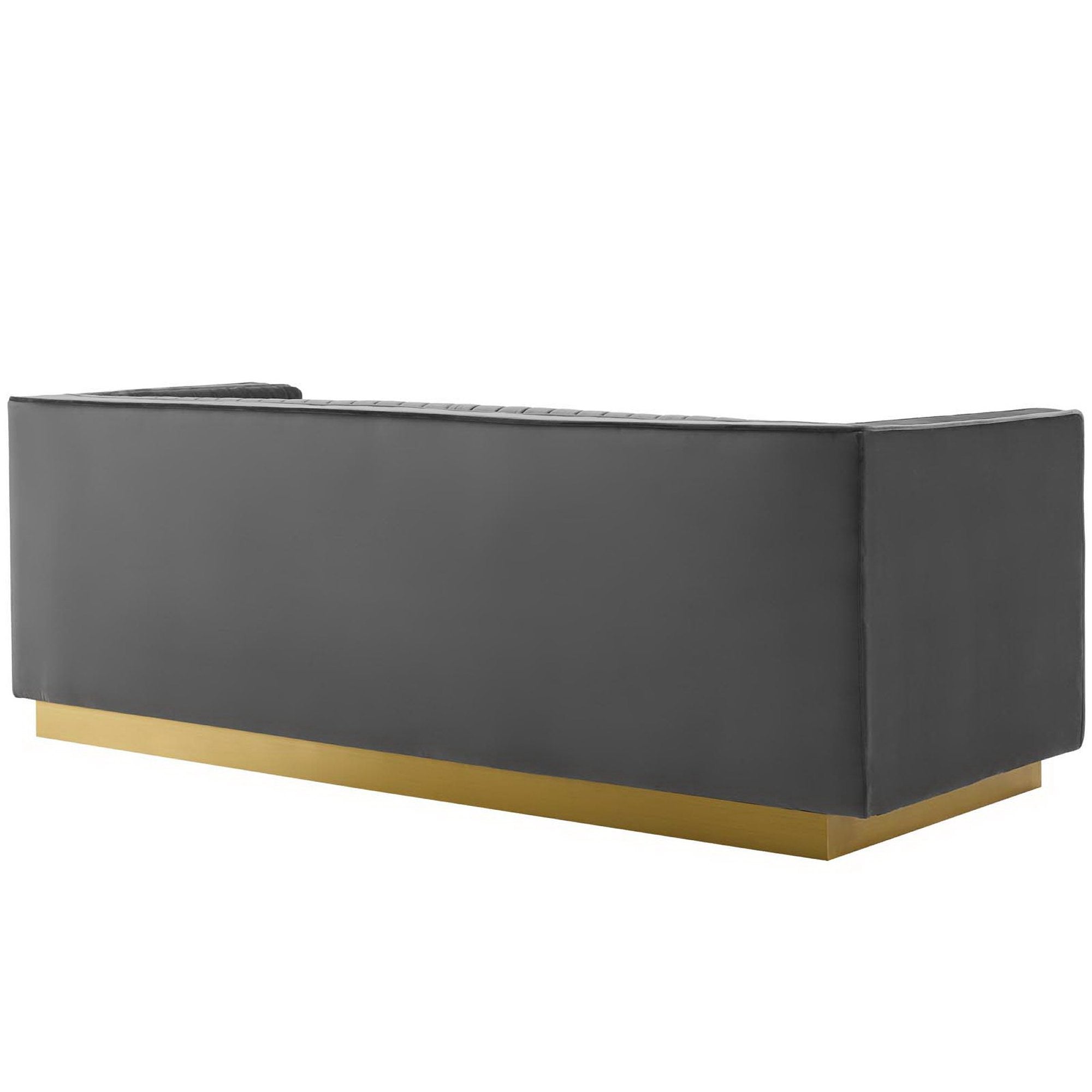 Modway Sanguine Vertical Channel Tufted Upholstered Performance Velvet Sofa and Armchair Set