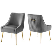 Modway Discern Pleated Back Upholstered Performance Velvet Dining Chair Set of 2
