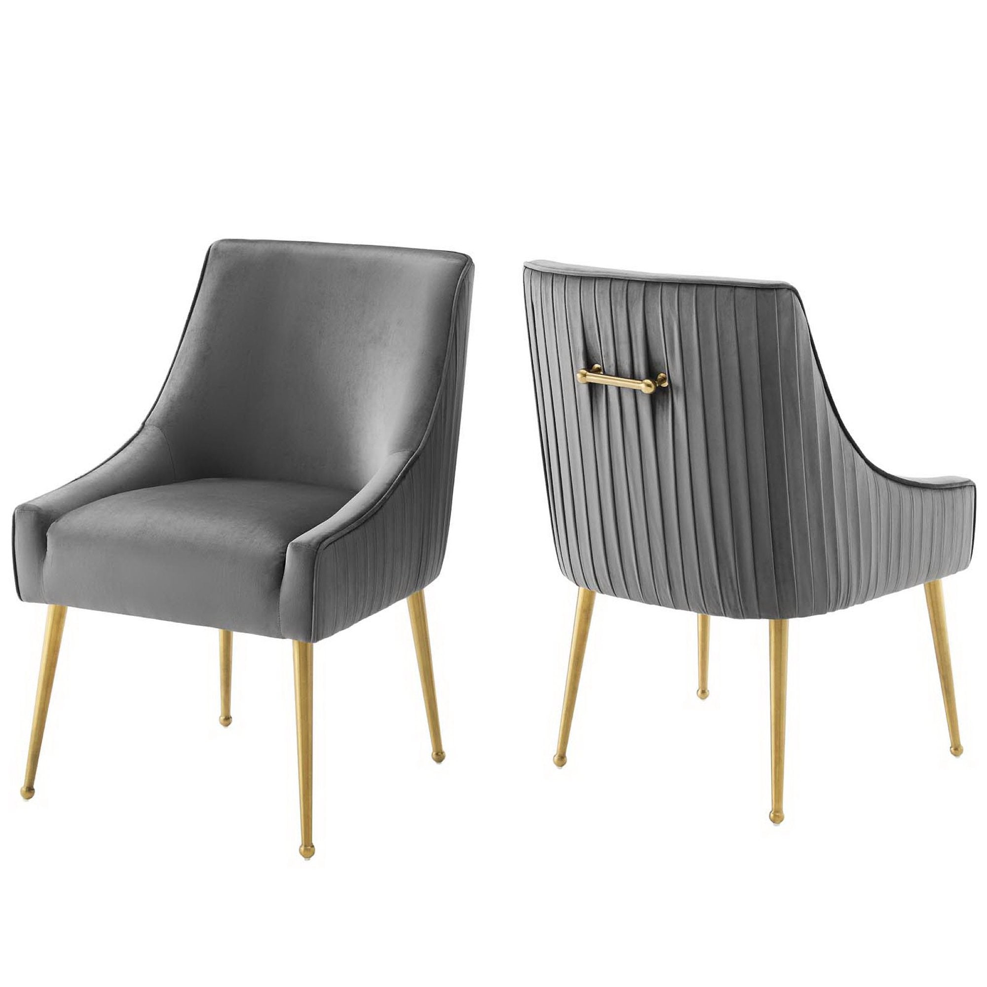 Modway Discern Pleated Back Upholstered Performance Velvet Dining Chair Set of 2
