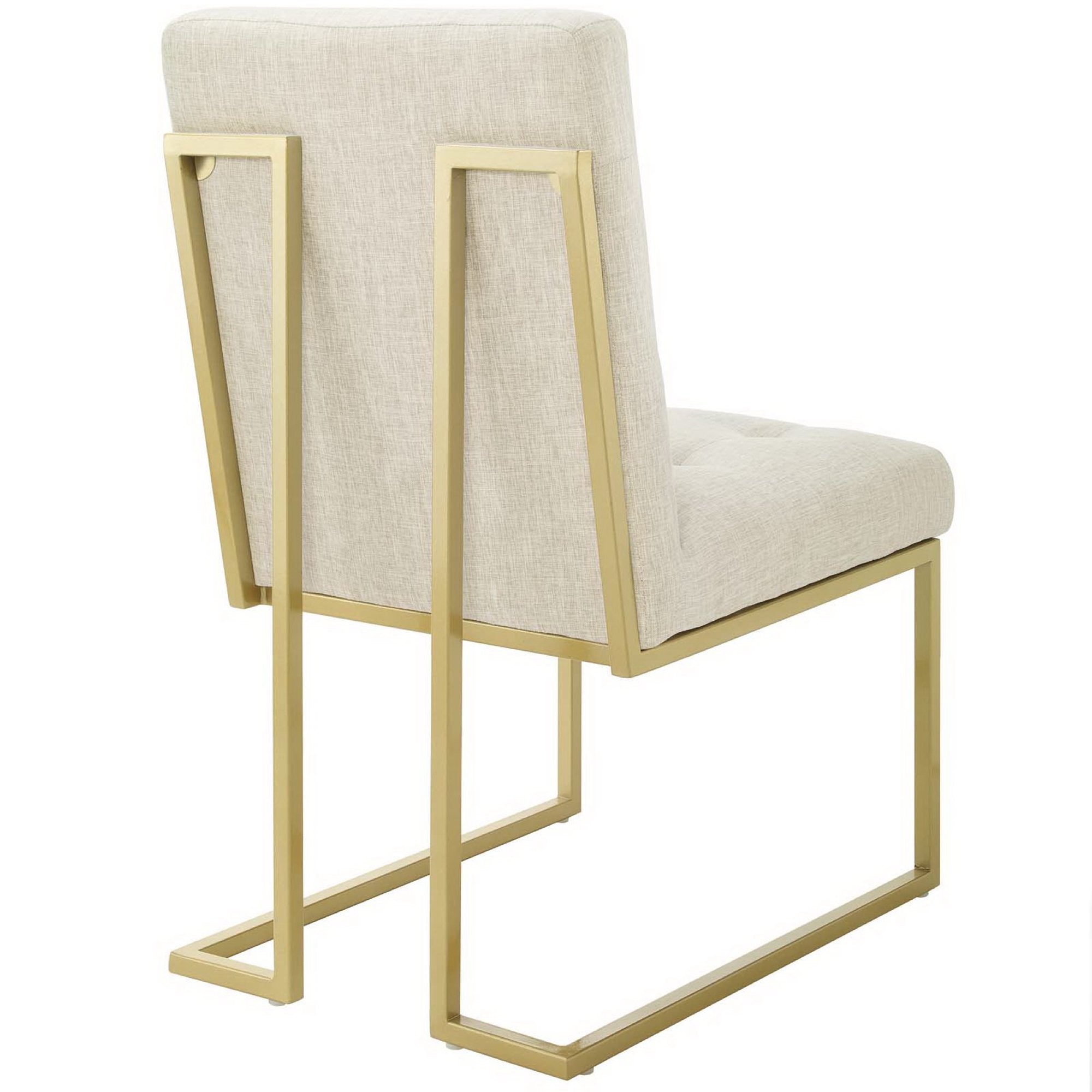 Modway Privy Gold Stainless Steel Upholstered Fabric Dining Accent Chair Set of 2