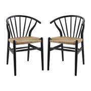 Modway Flourish Spindle Wood Dining Side Chair Set of 2