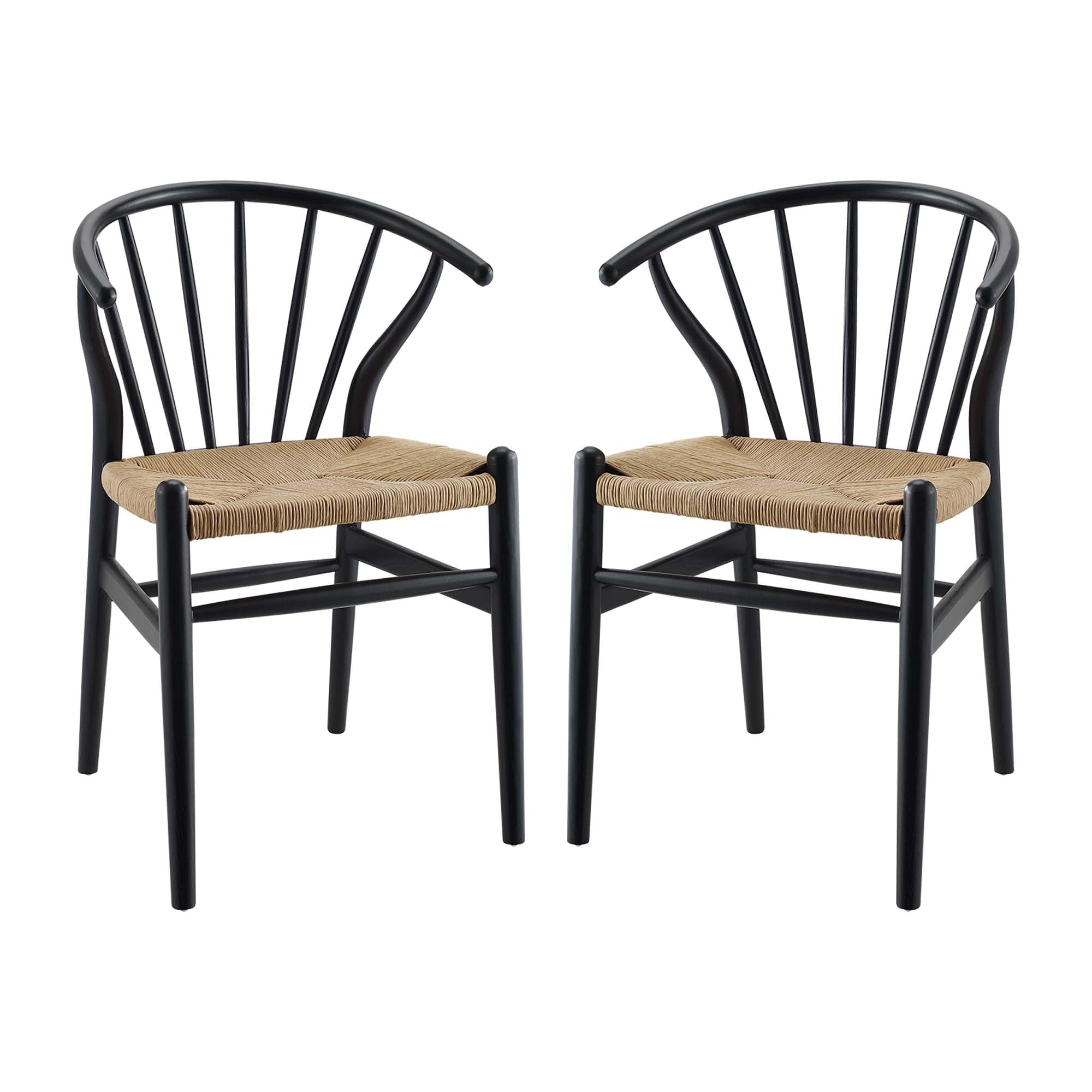 Modway Flourish Spindle Wood Dining Side Chair Set of 2