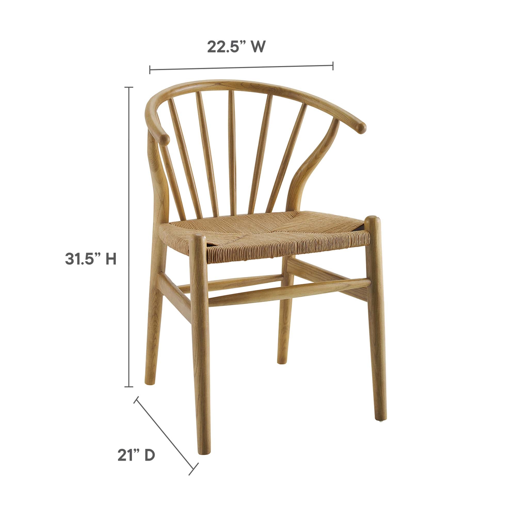 Modway Flourish Spindle Wood Dining Side Chair Set of 2