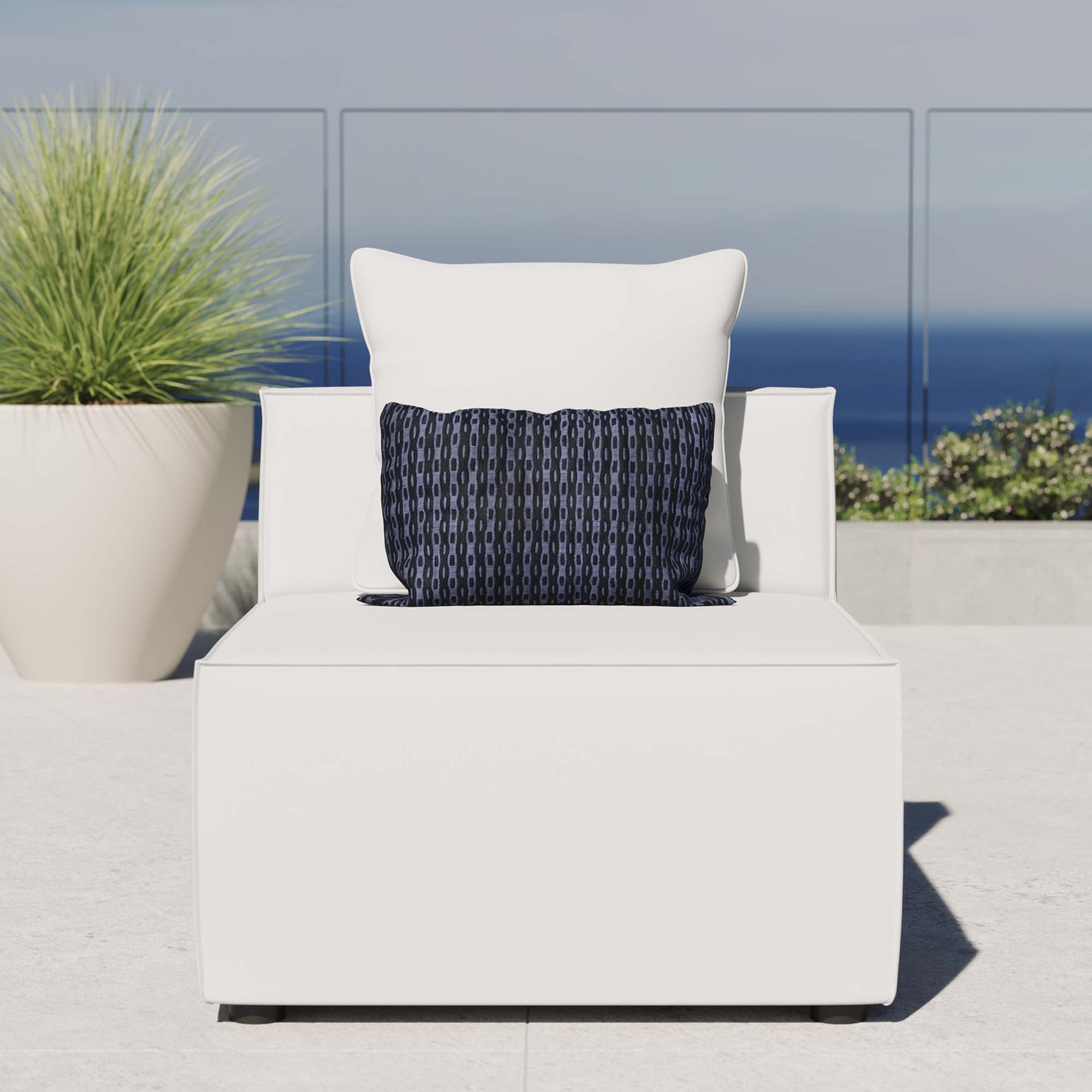 Modway Saybrook Outdoor Patio Upholstered Sectional Sofa Armless Chair