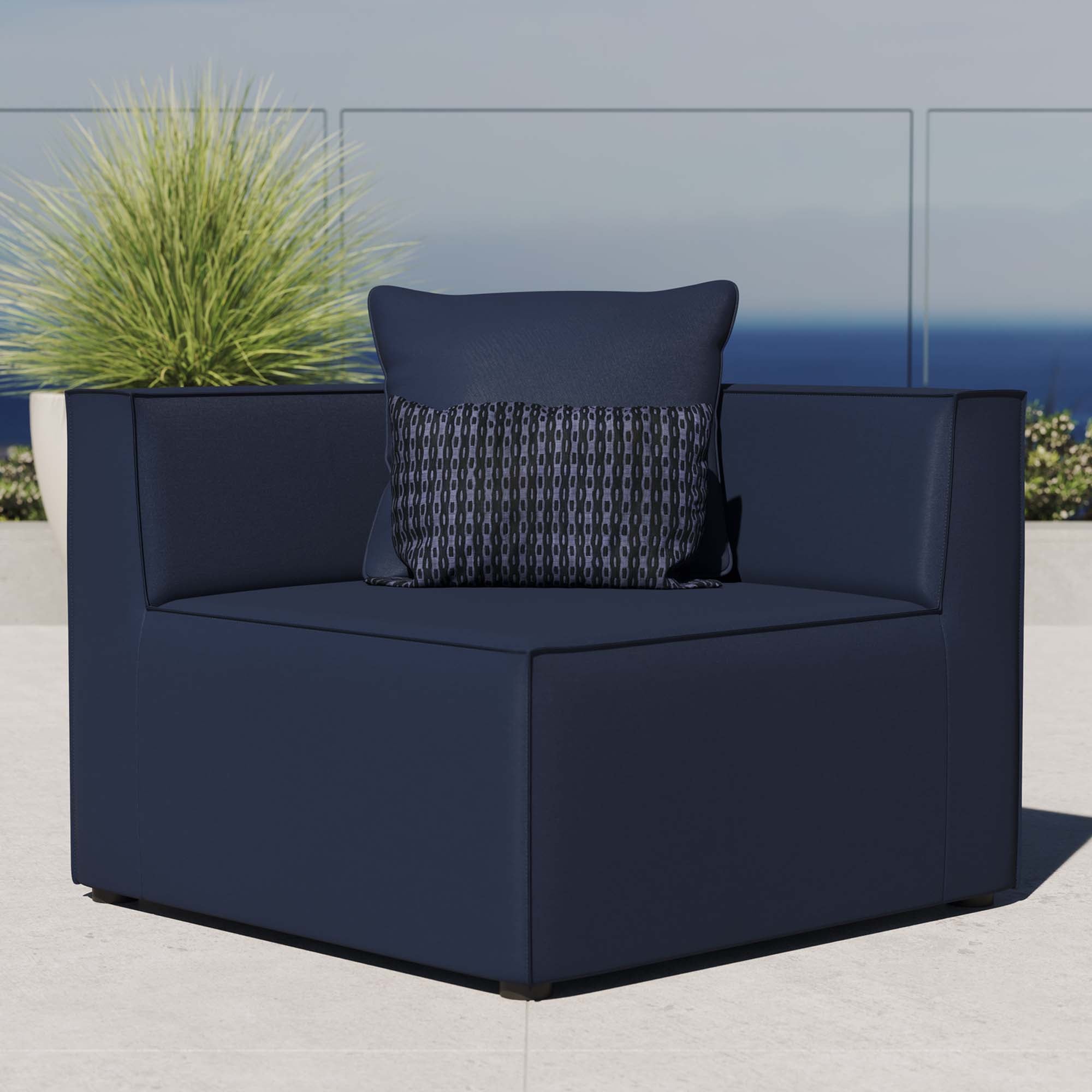 Modway Saybrook Outdoor Patio Upholstered Sectional Sofa Corner Chair