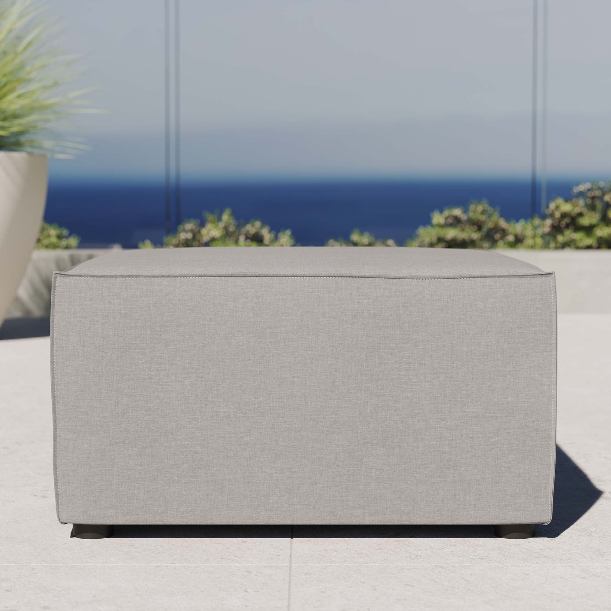 Modway Saybrook Outdoor Patio Upholstered Sectional Sofa Ottoman
