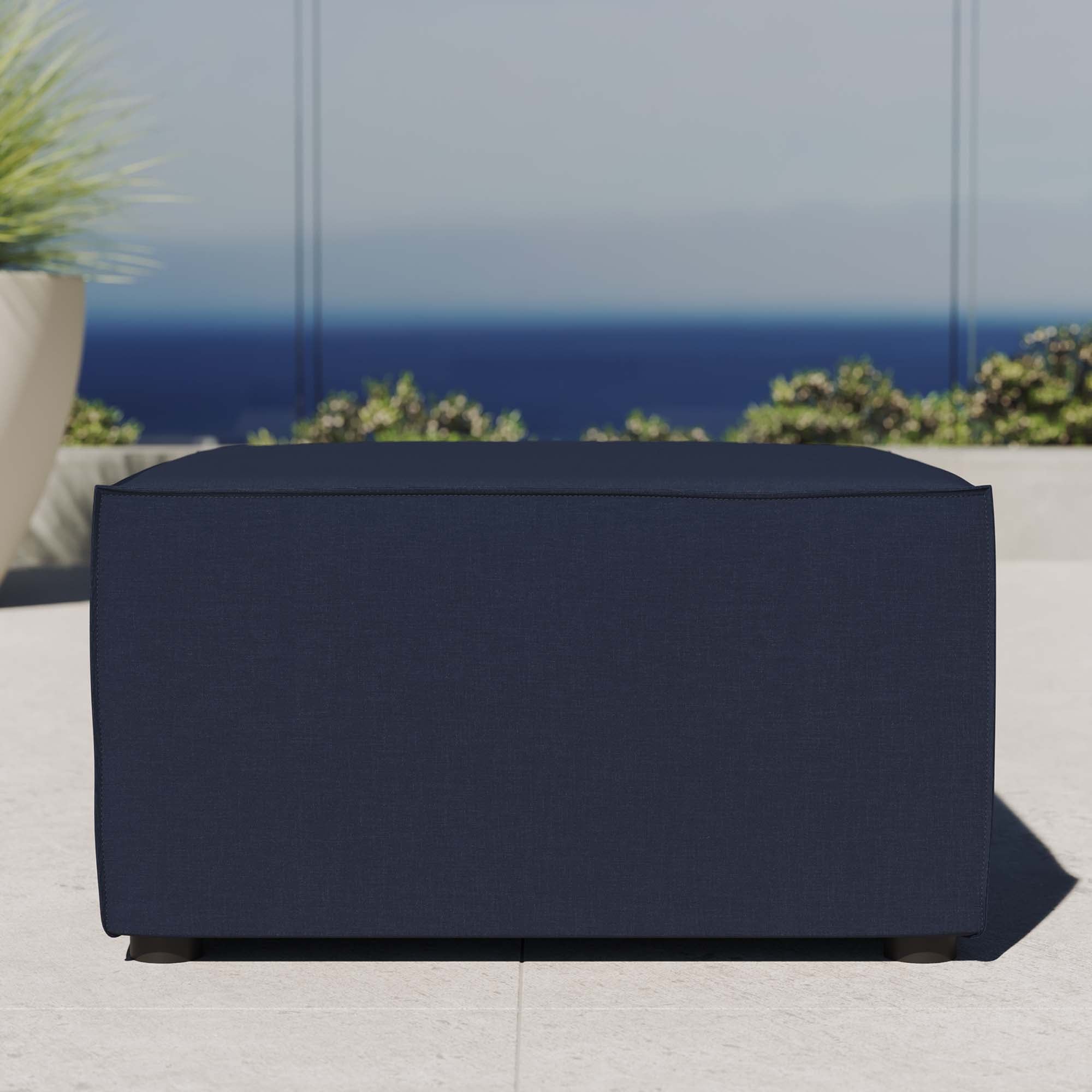 Modway Saybrook Outdoor Patio Upholstered Sectional Sofa Ottoman