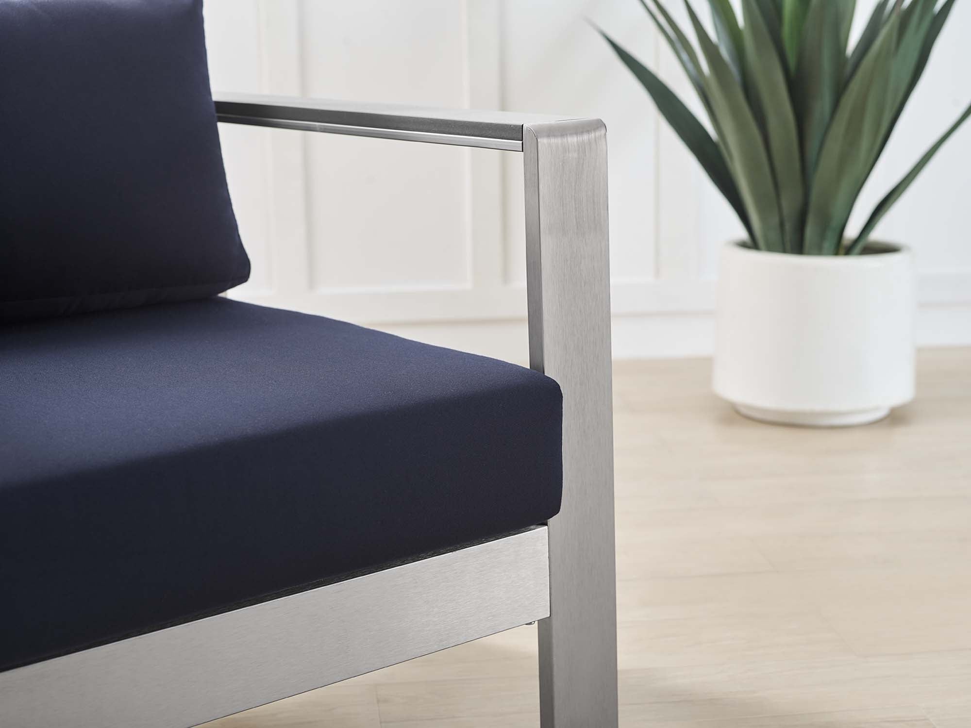 Modway Shore Sunbrella® Fabric Aluminum Outdoor Patio Armchair