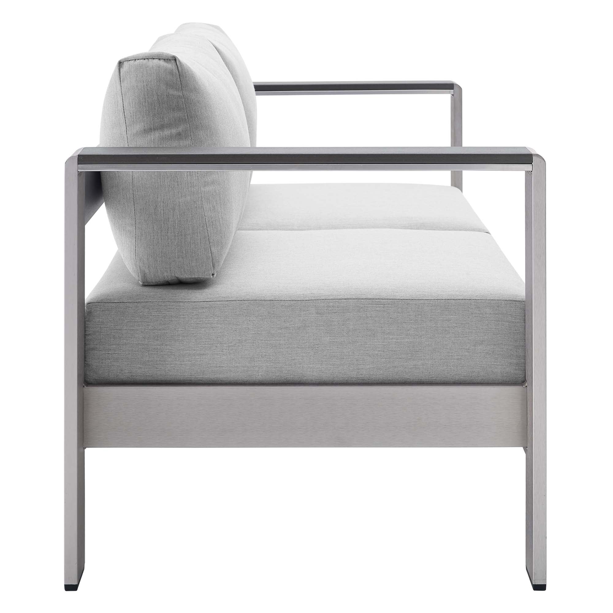 Modway Shore Sunbrella® Fabric Aluminum Outdoor Patio Loveseat