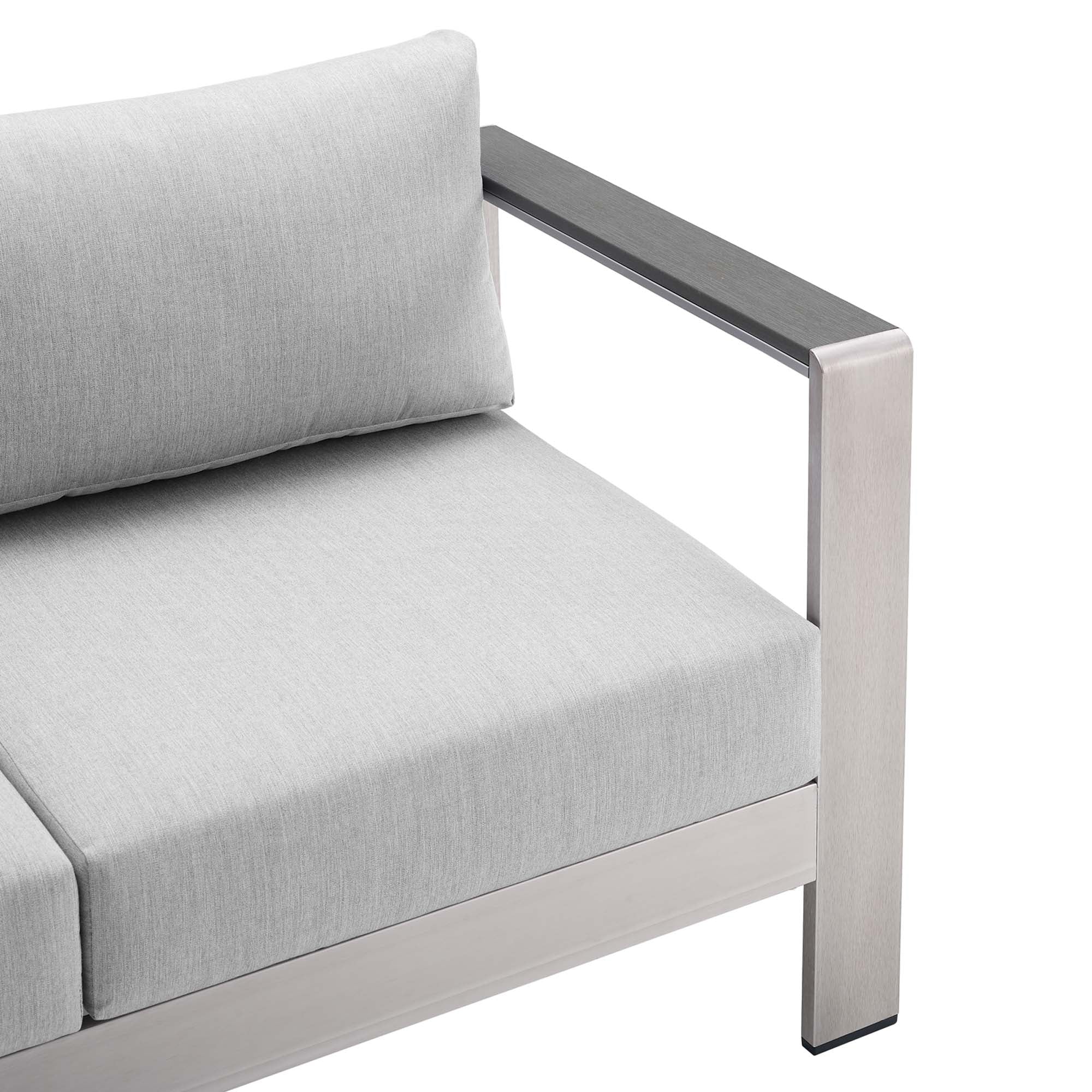 Modway Shore Sunbrella® Fabric Aluminum Outdoor Patio Loveseat