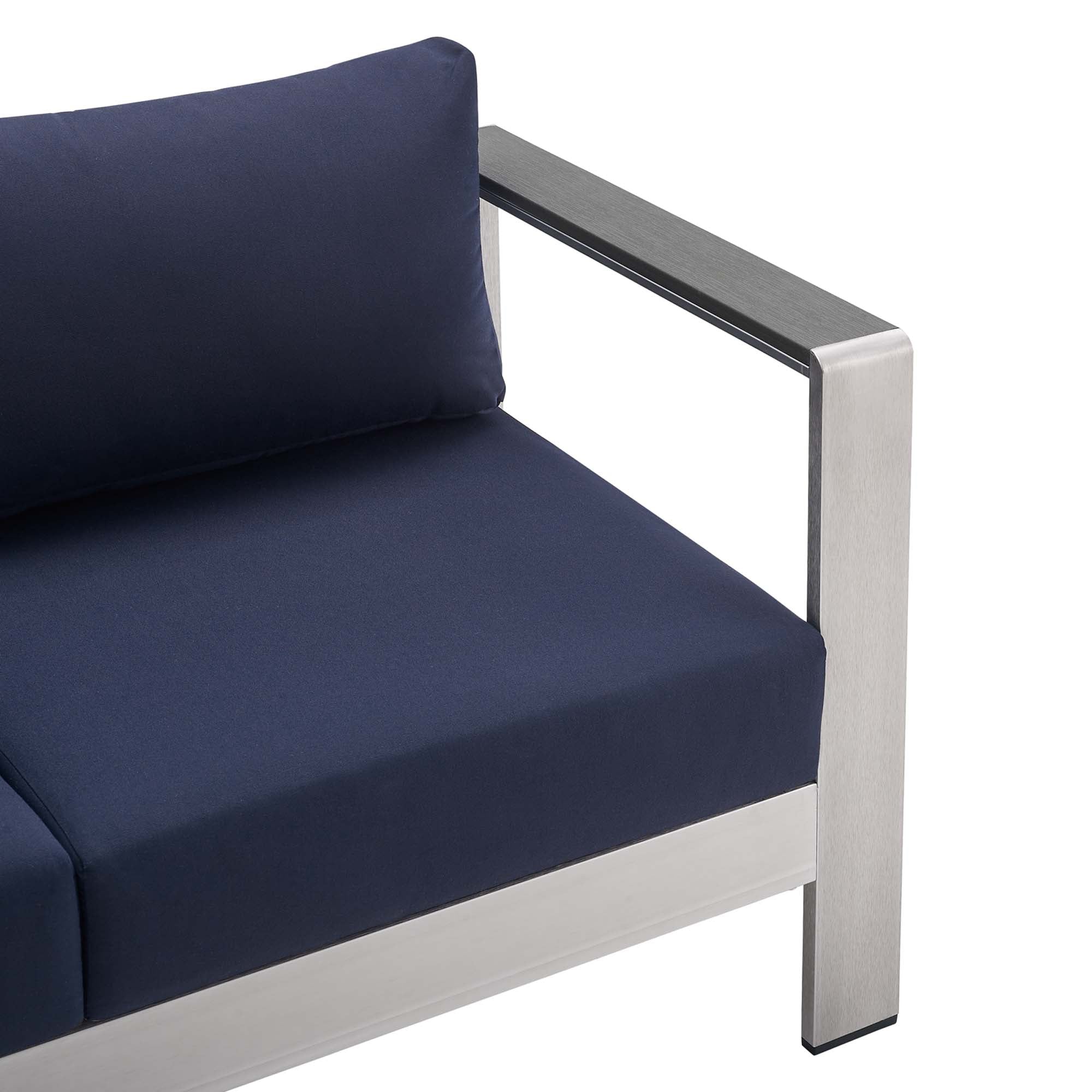 Modway Shore Sunbrella® Fabric Aluminum Outdoor Patio Loveseat