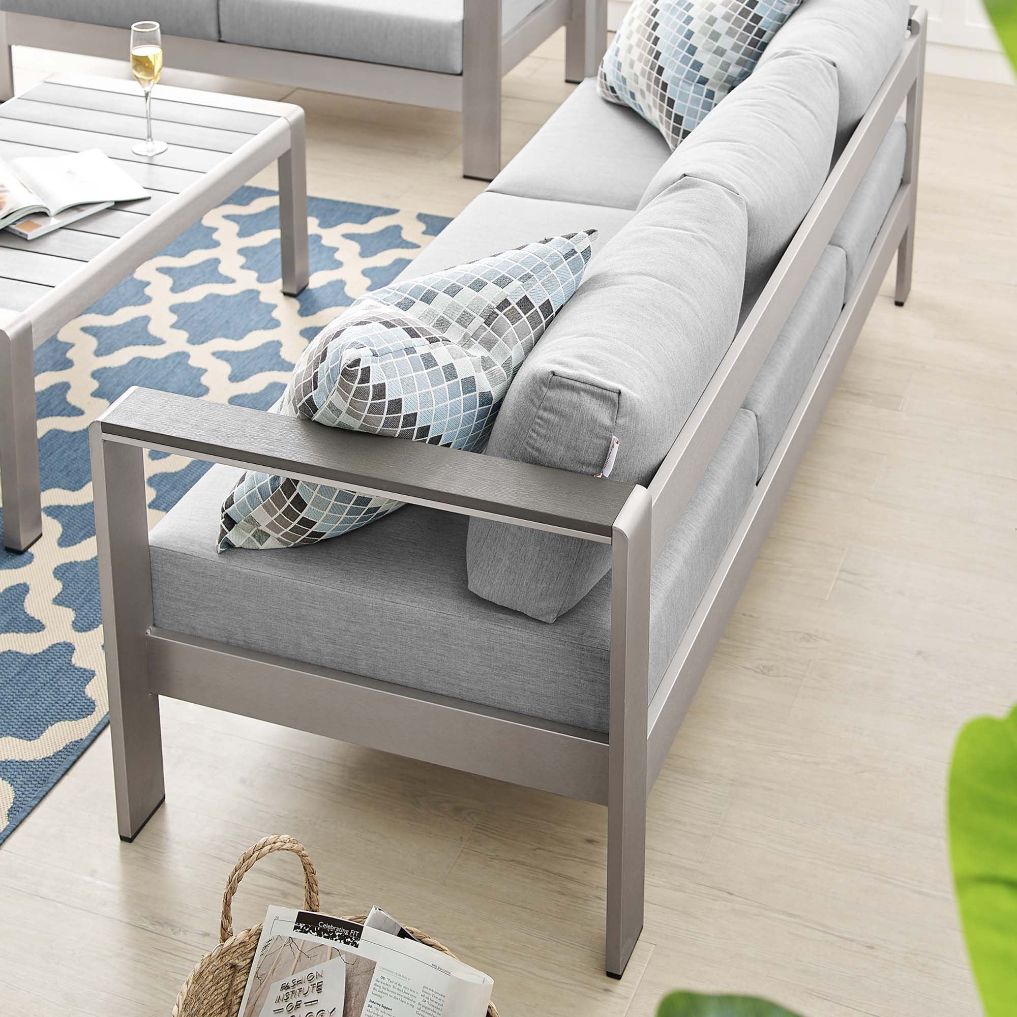 Modway Shore Sunbrella® Fabric Aluminum Outdoor Patio Sofa