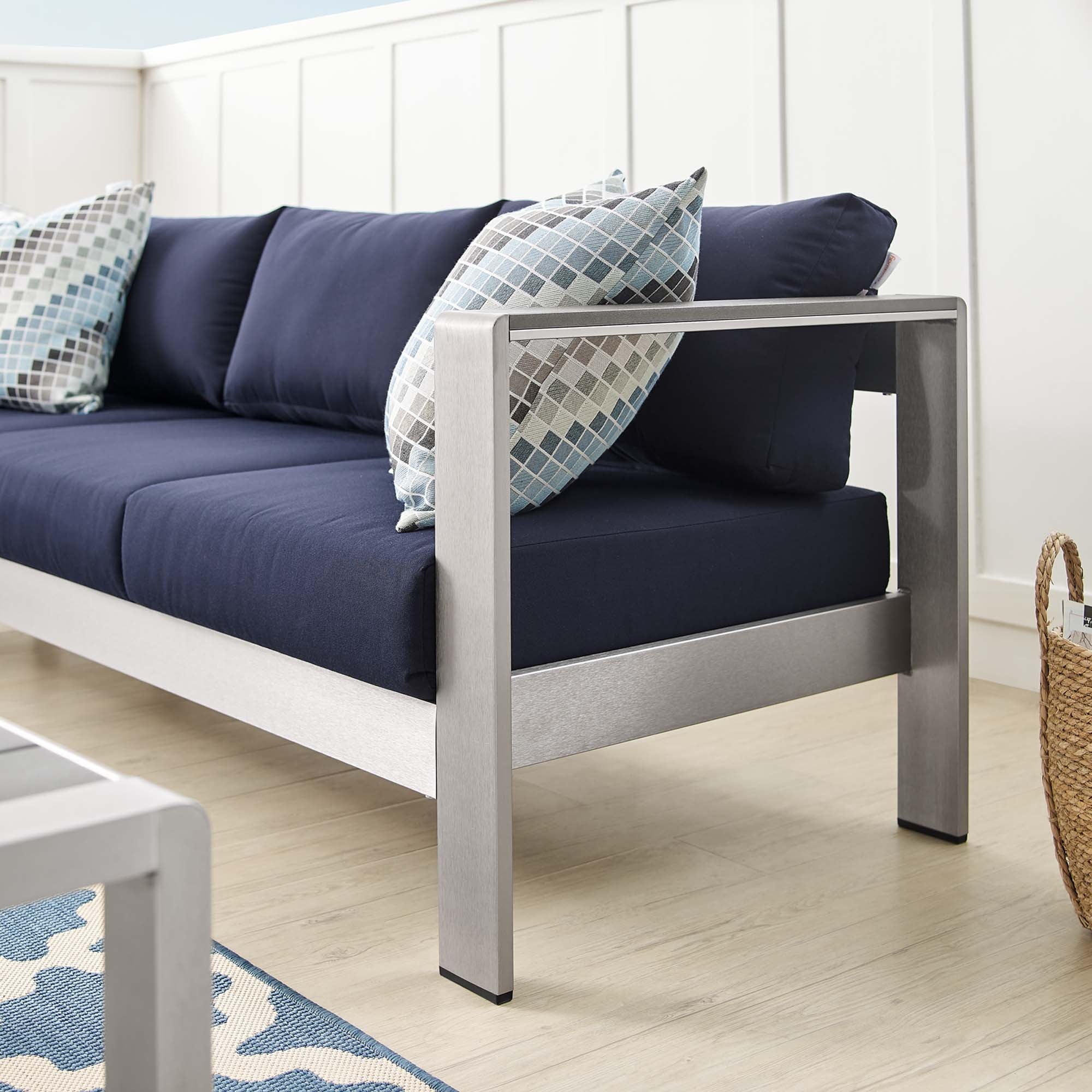 Modway Shore Sunbrella® Fabric Aluminum Outdoor Patio Sofa