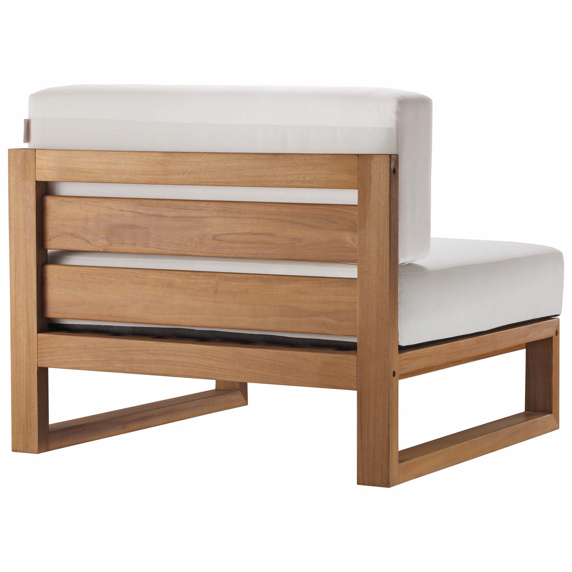 Modway Upland 3-Piece Outdoor Patio Teak Wood Sectional Sofa Set