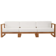 Modway Upland 3-Piece Outdoor Patio Teak Wood Sectional Sofa Set