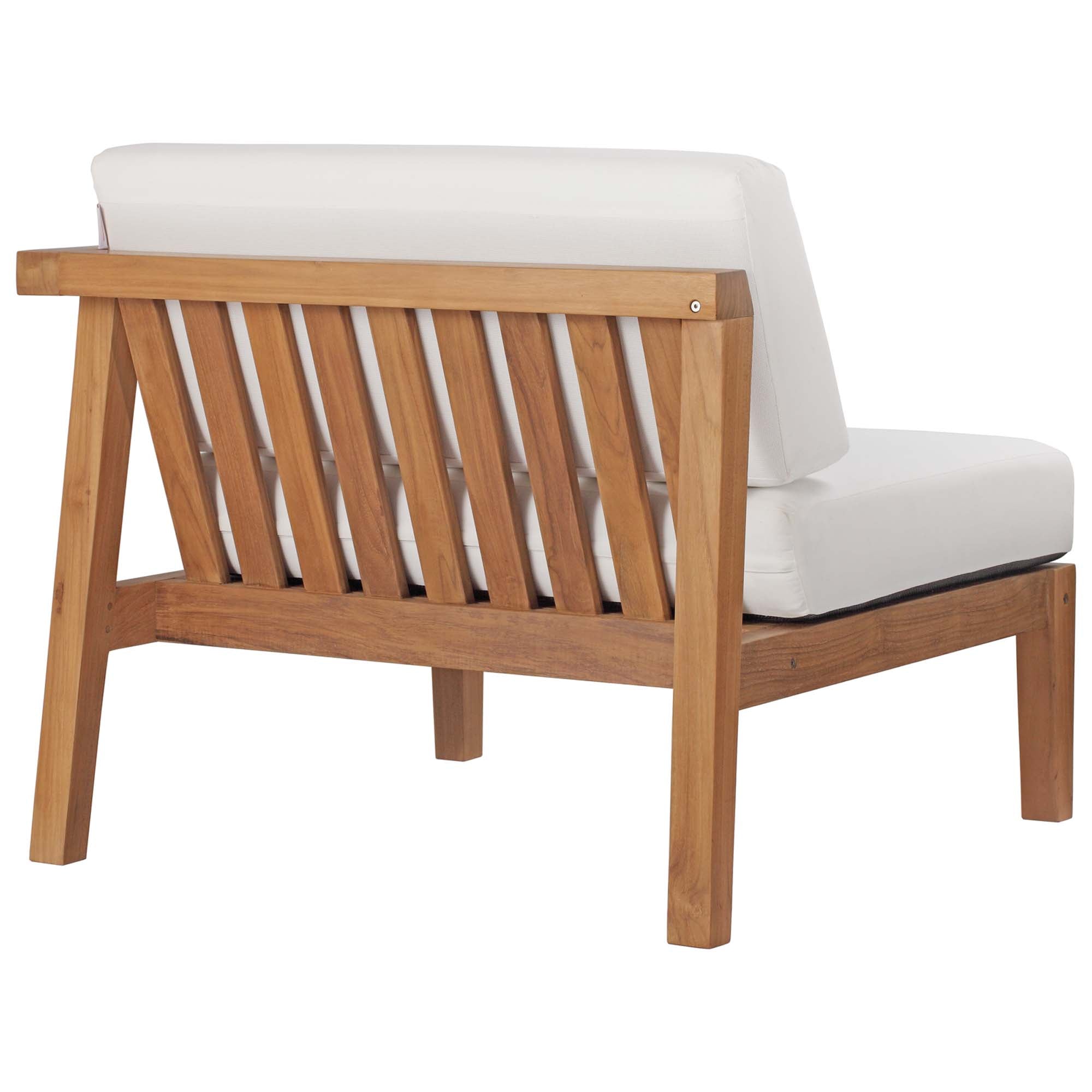 Modway Bayport 3-Piece Outdoor Patio Teak Wood Sectional Sofa Set