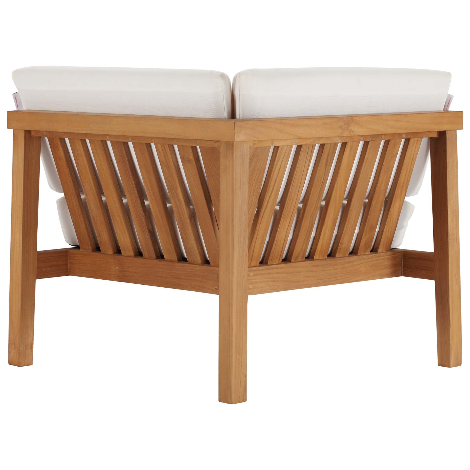 Modway Bayport 3-Piece Outdoor Patio Teak Wood Sectional Sofa Set