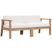 Modway Bayport Outdoor Patio Teak Wood 2-Seater Loveseat