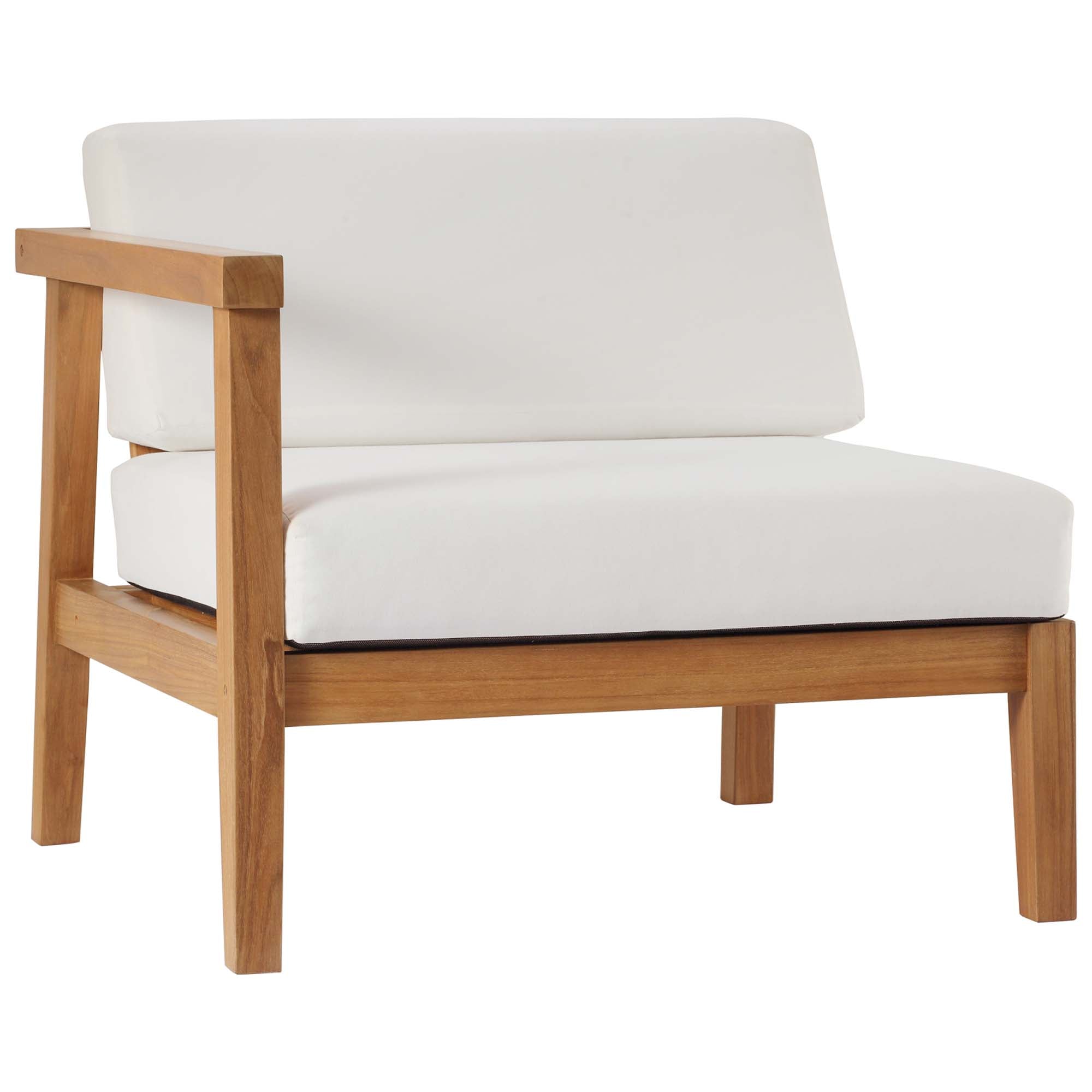 Modway Bayport Outdoor Patio Teak Wood 2-Seater Loveseat