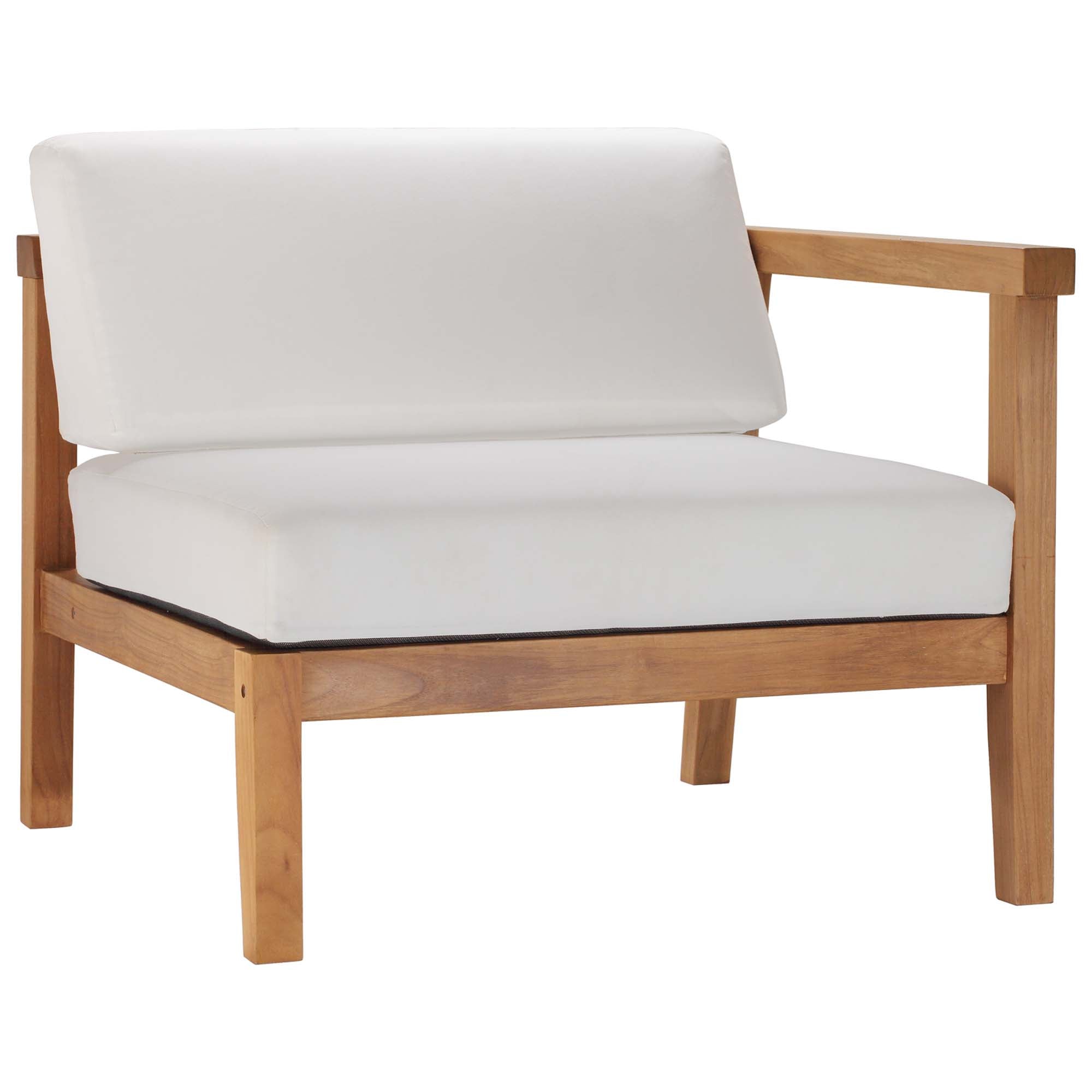 Modway Bayport Outdoor Patio Teak Wood 2-Seater Loveseat