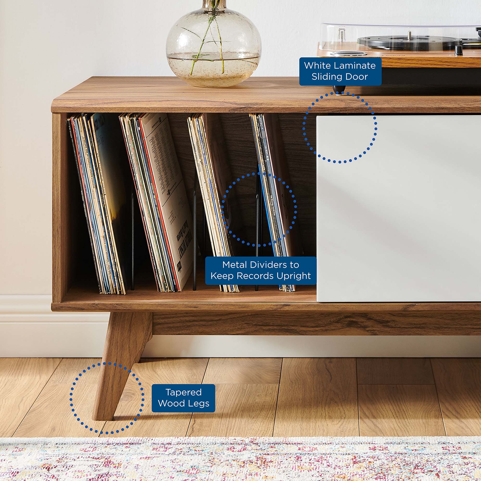 Modway Envision Vinyl Record Display Stand