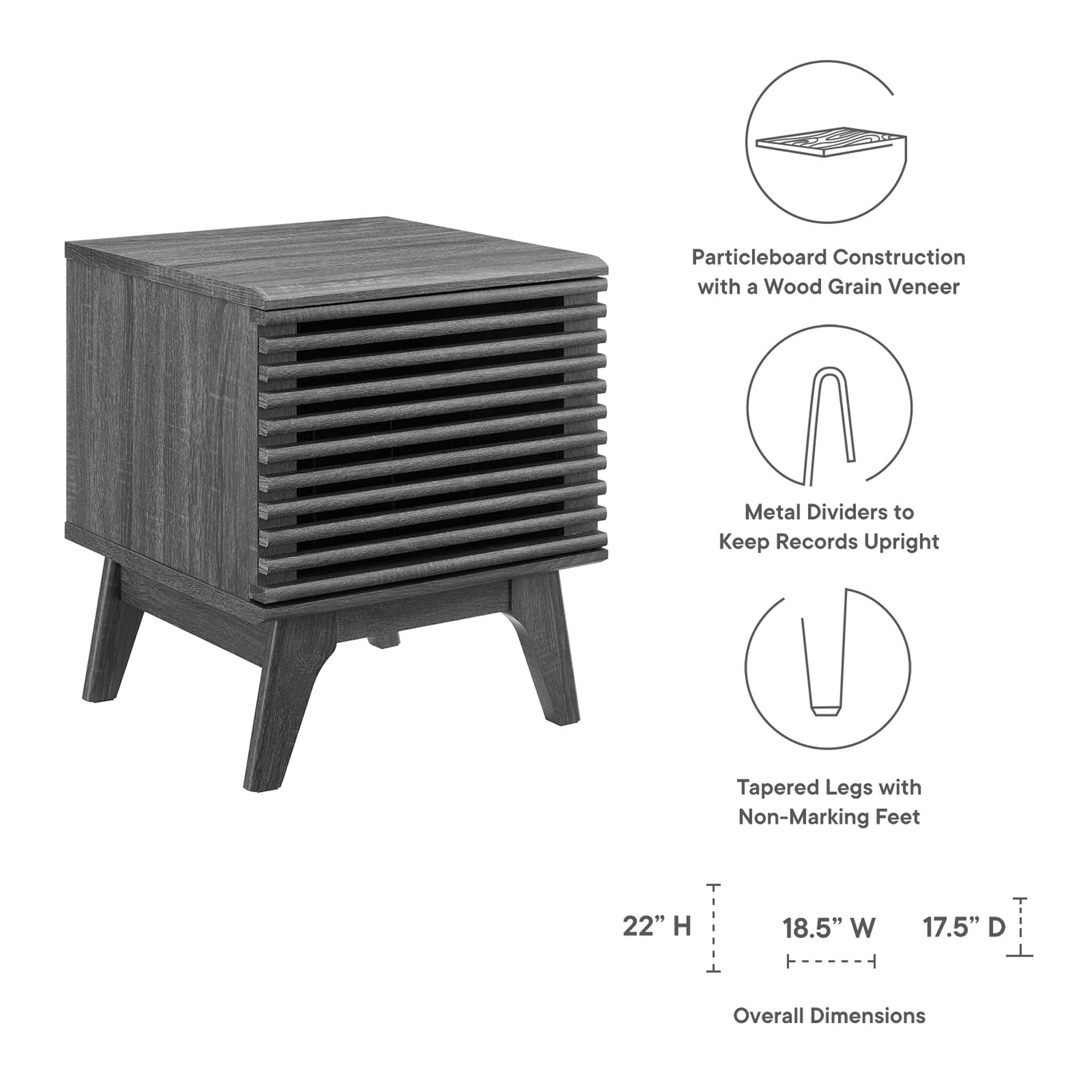 Modway Render Vinyl Record Display Stand