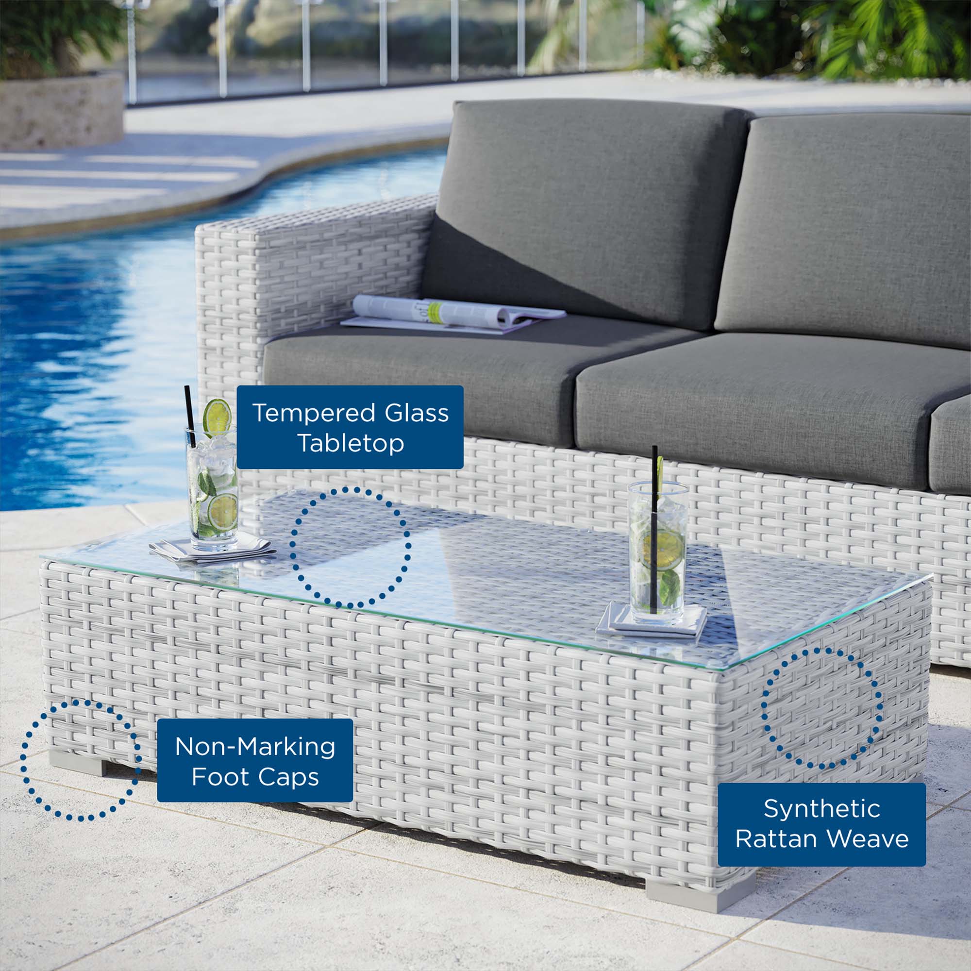 Modway Convene Outdoor Patio Coffee Table
