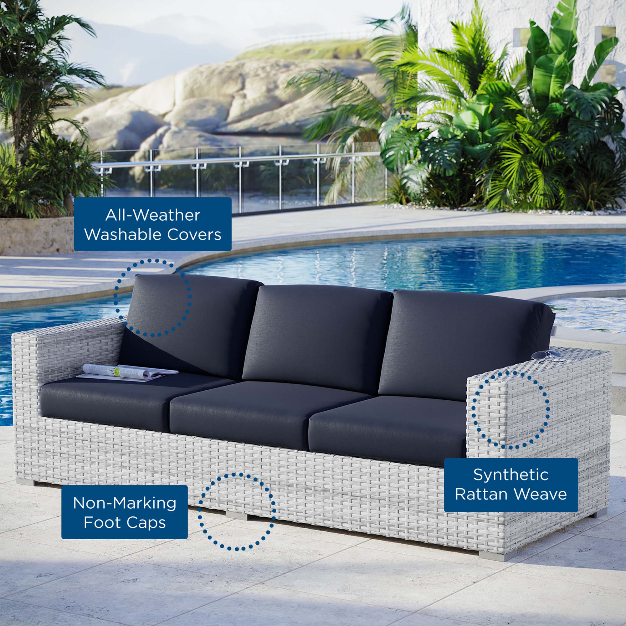Modway Convene Outdoor Patio Sofa