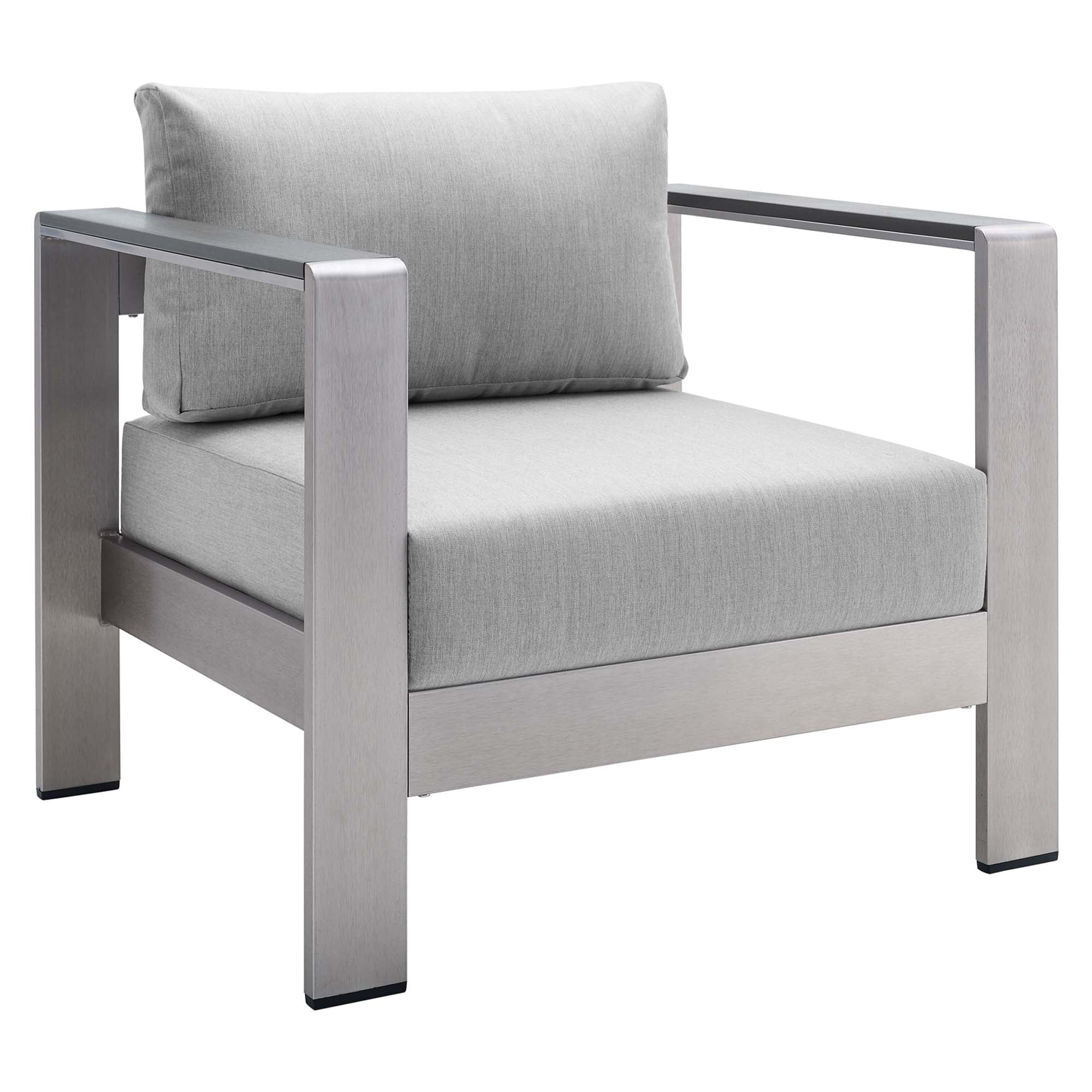 Modway Shore 4 Piece Sunbrella® Fabric Outdoor Patio Aluminum Set