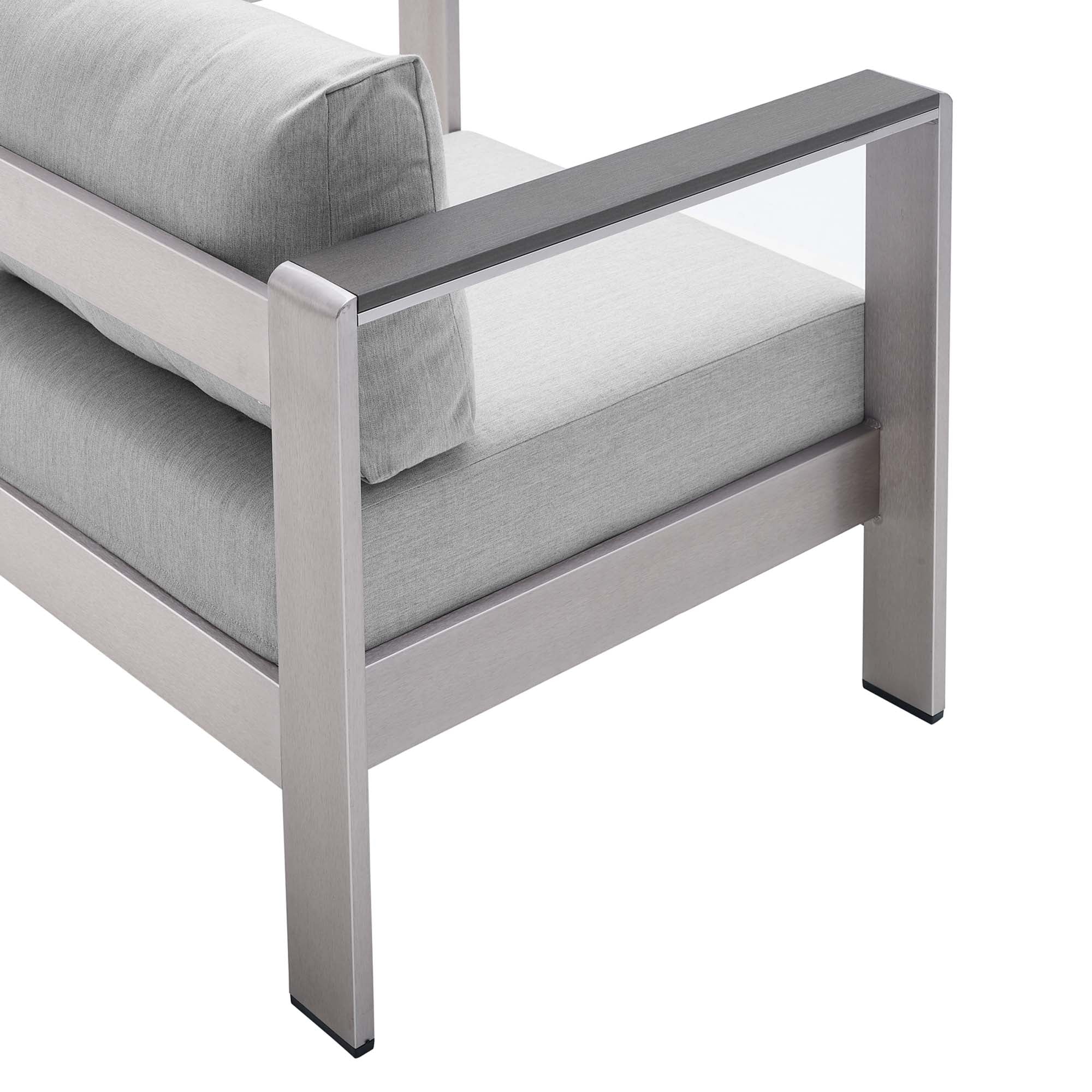 Modway Shore 4 Piece Sunbrella® Fabric Outdoor Patio Aluminum Set