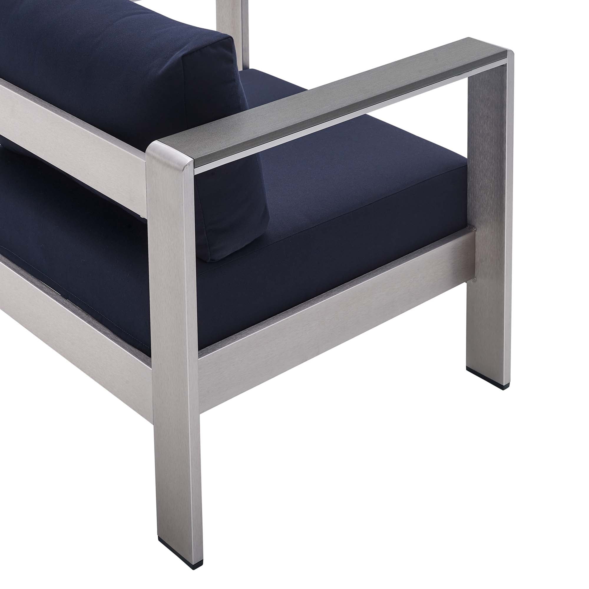 Modway Shore 4 Piece Sunbrella® Fabric Outdoor Patio Aluminum Set