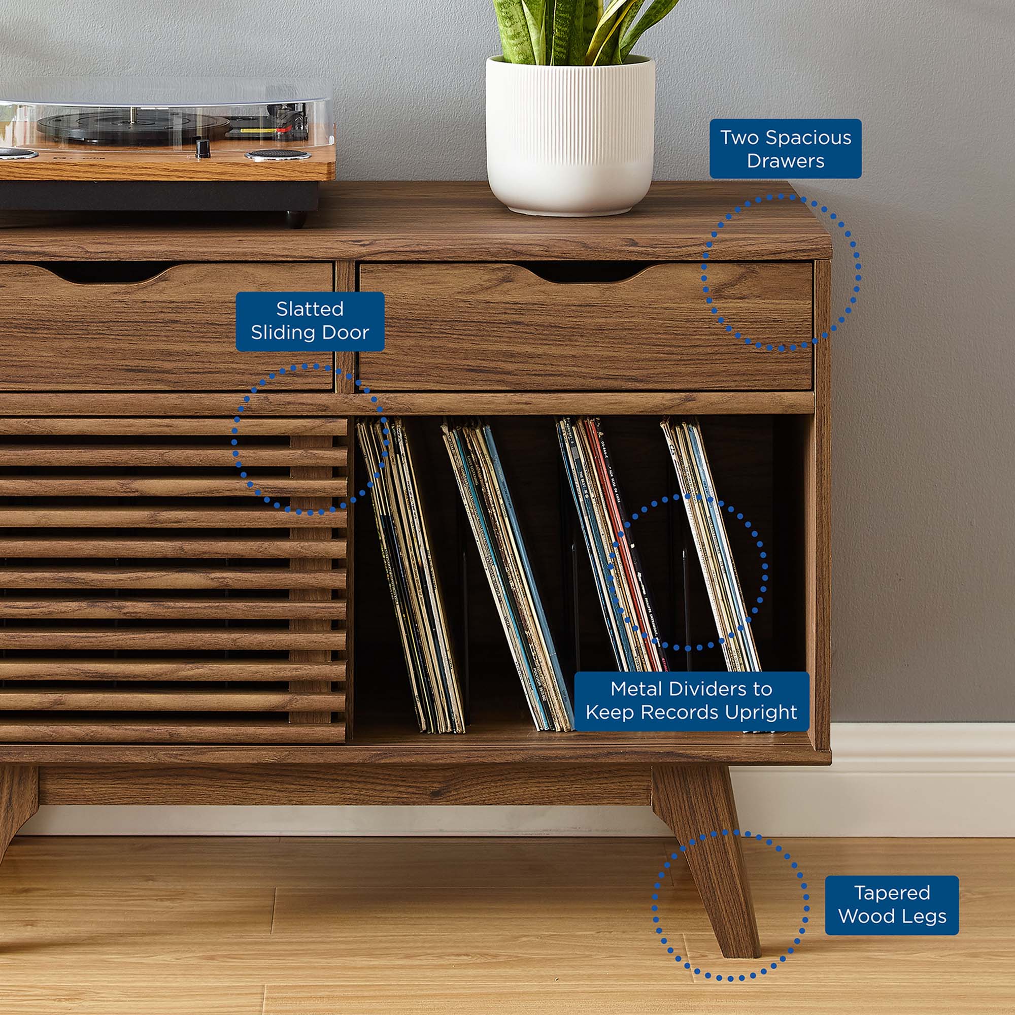 Modway Render Vinyl Record Display Stand