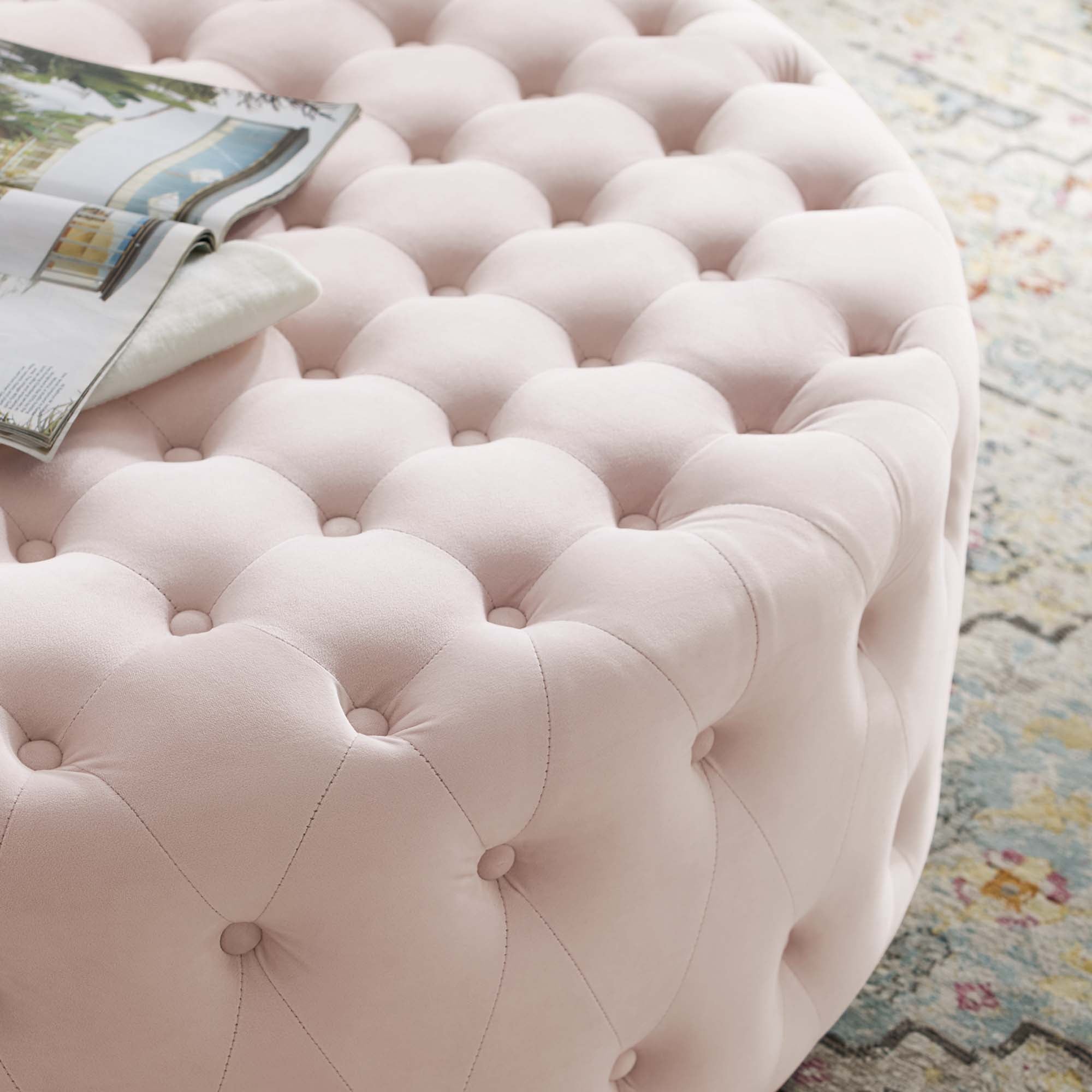 Modway Ensconce Tufted Performance Velvet Round Ottoman