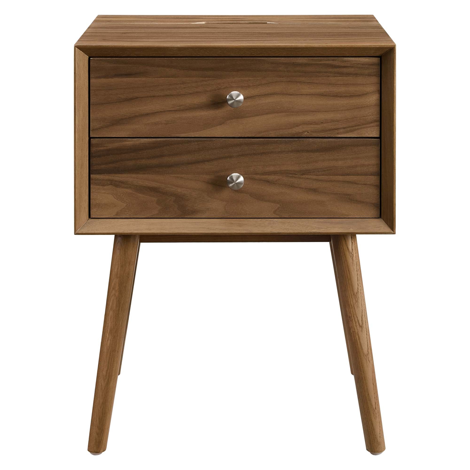 Modway Ember Wood Nightstand With USB Ports