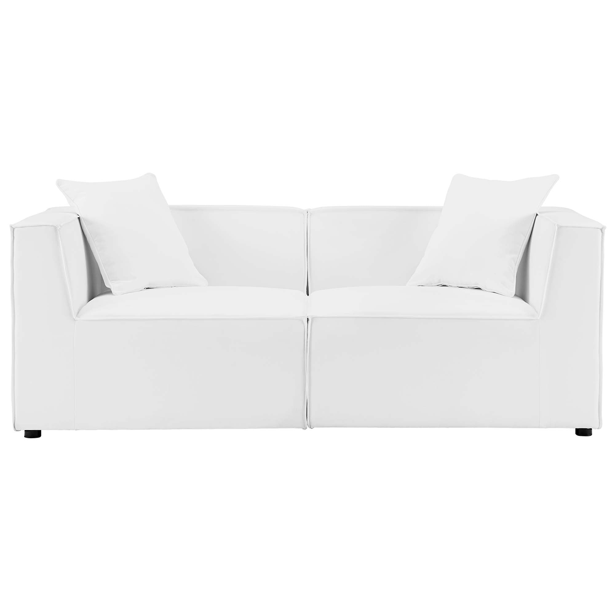 Modway Saybrook 2-Piece Outdoor Patio Upholstered Sectional Sofa Loveseat