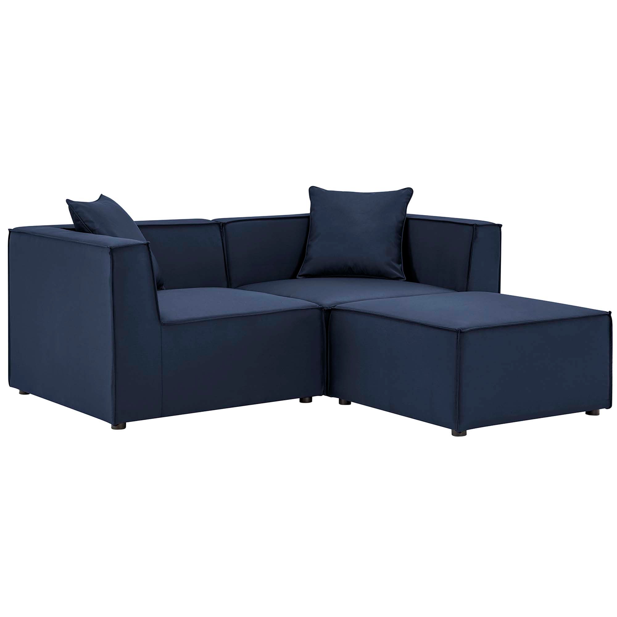 Modway Saybrook Outdoor Patio Upholstered Loveseat and Ottoman Set
