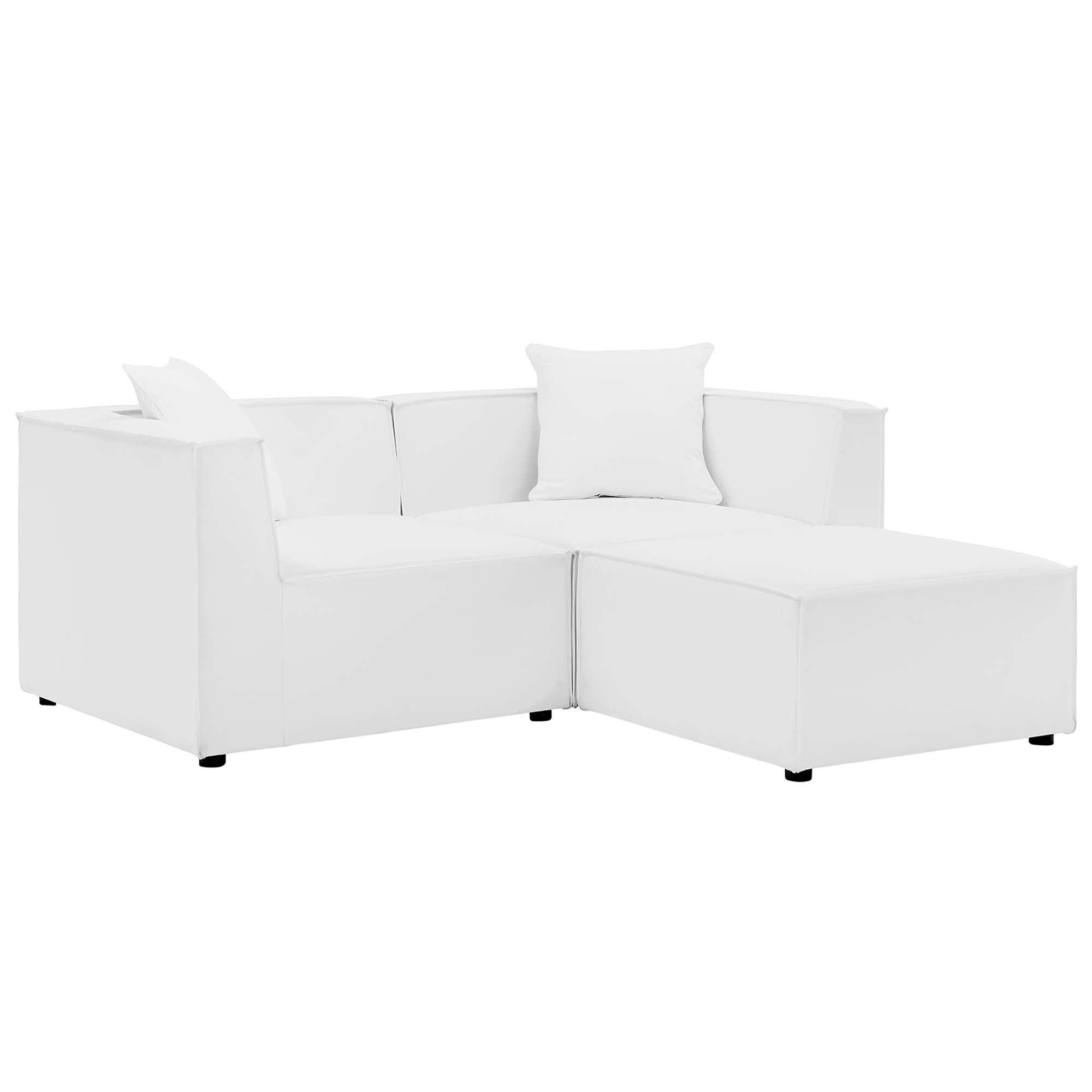 Modway Saybrook Outdoor Patio Upholstered Loveseat and Ottoman Set