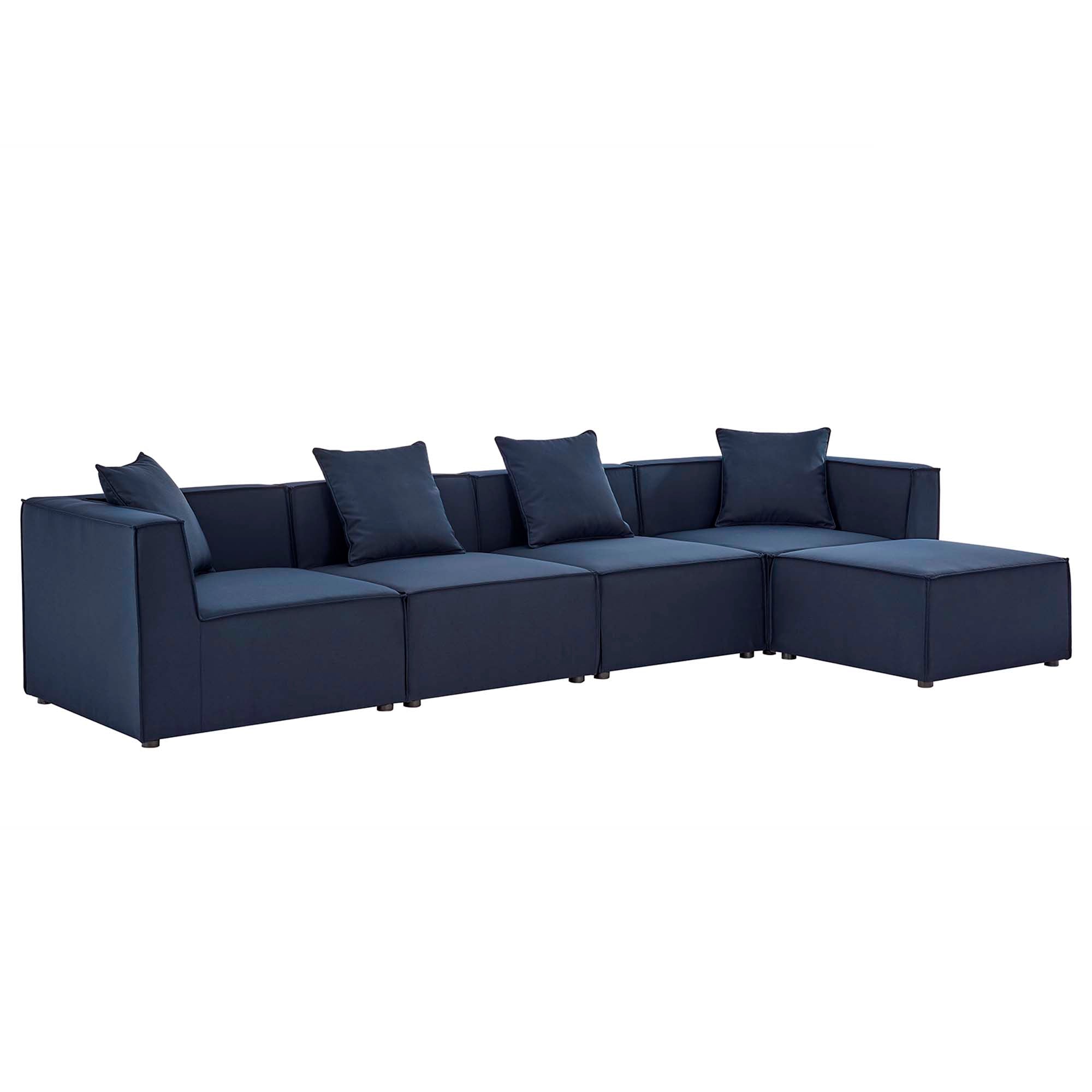 Modway Saybrook 5-Piece Outdoor Patio Upholstered Sectional Sofa