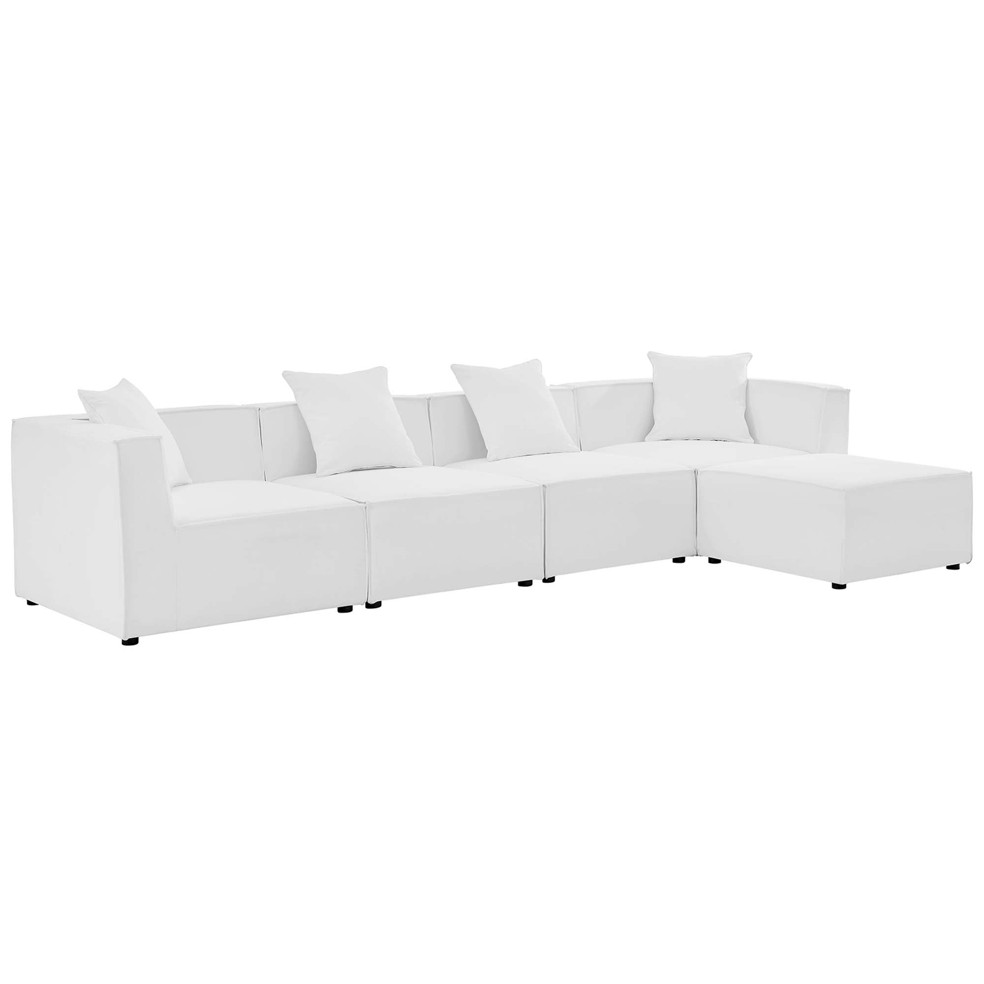 Modway Saybrook 5-Piece Outdoor Patio Upholstered Sectional Sofa