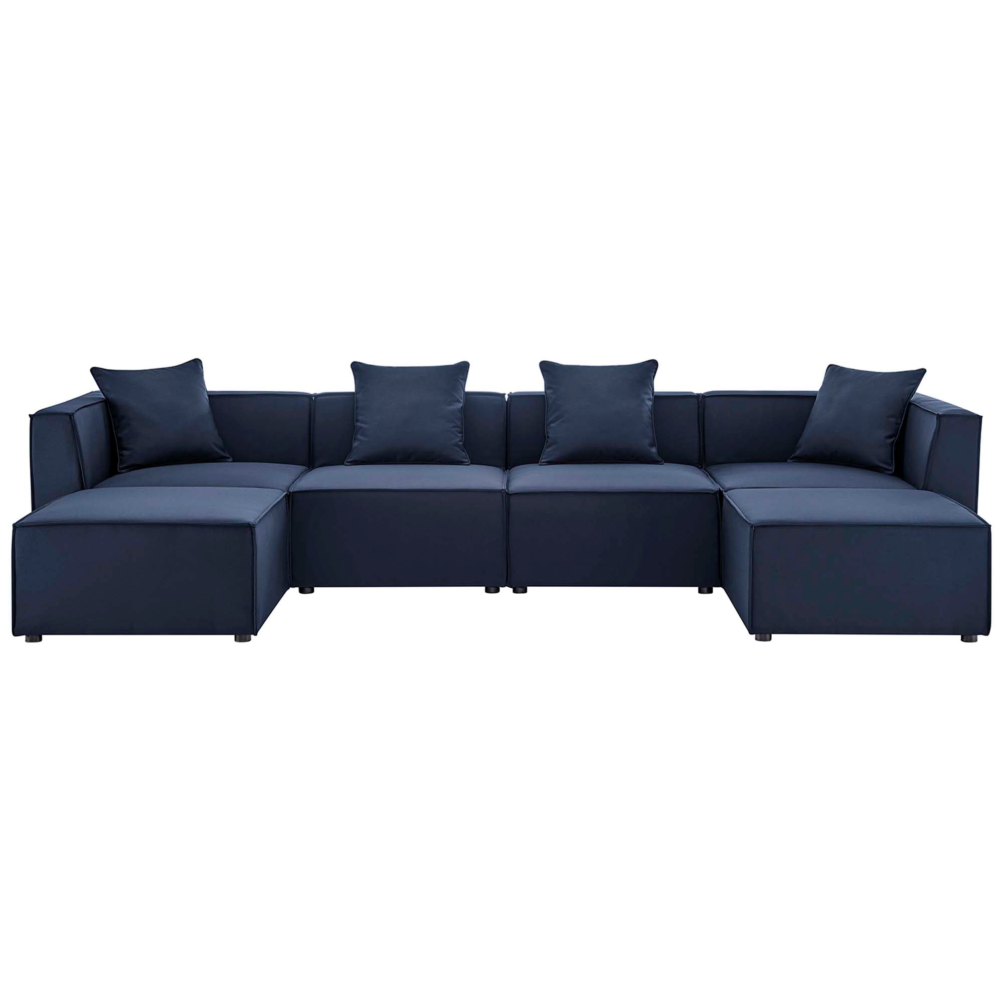 Modway Saybrook 6-Piece Outdoor Patio Upholstered Sectional Sofa