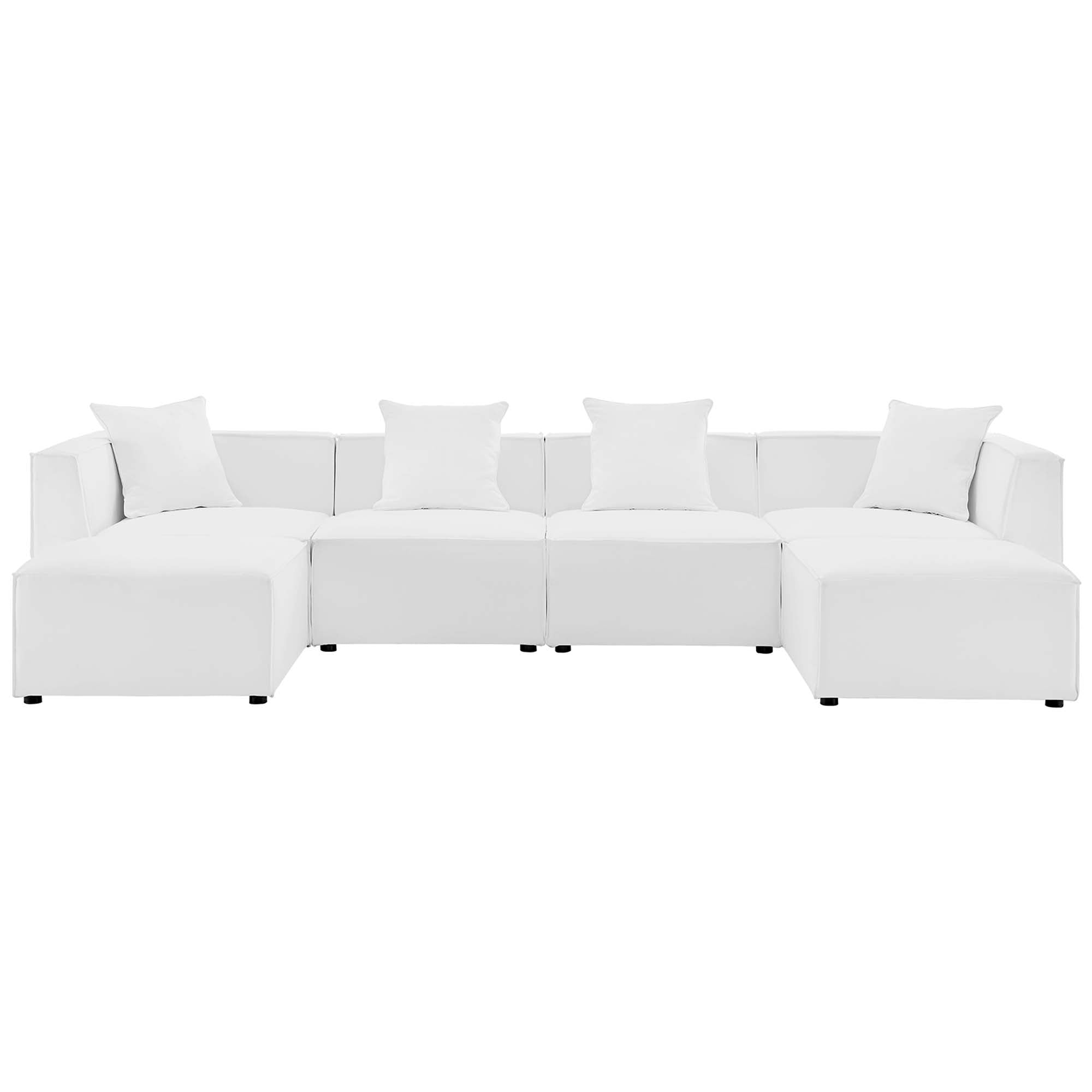 Modway Saybrook 6-Piece Outdoor Patio Upholstered Sectional Sofa