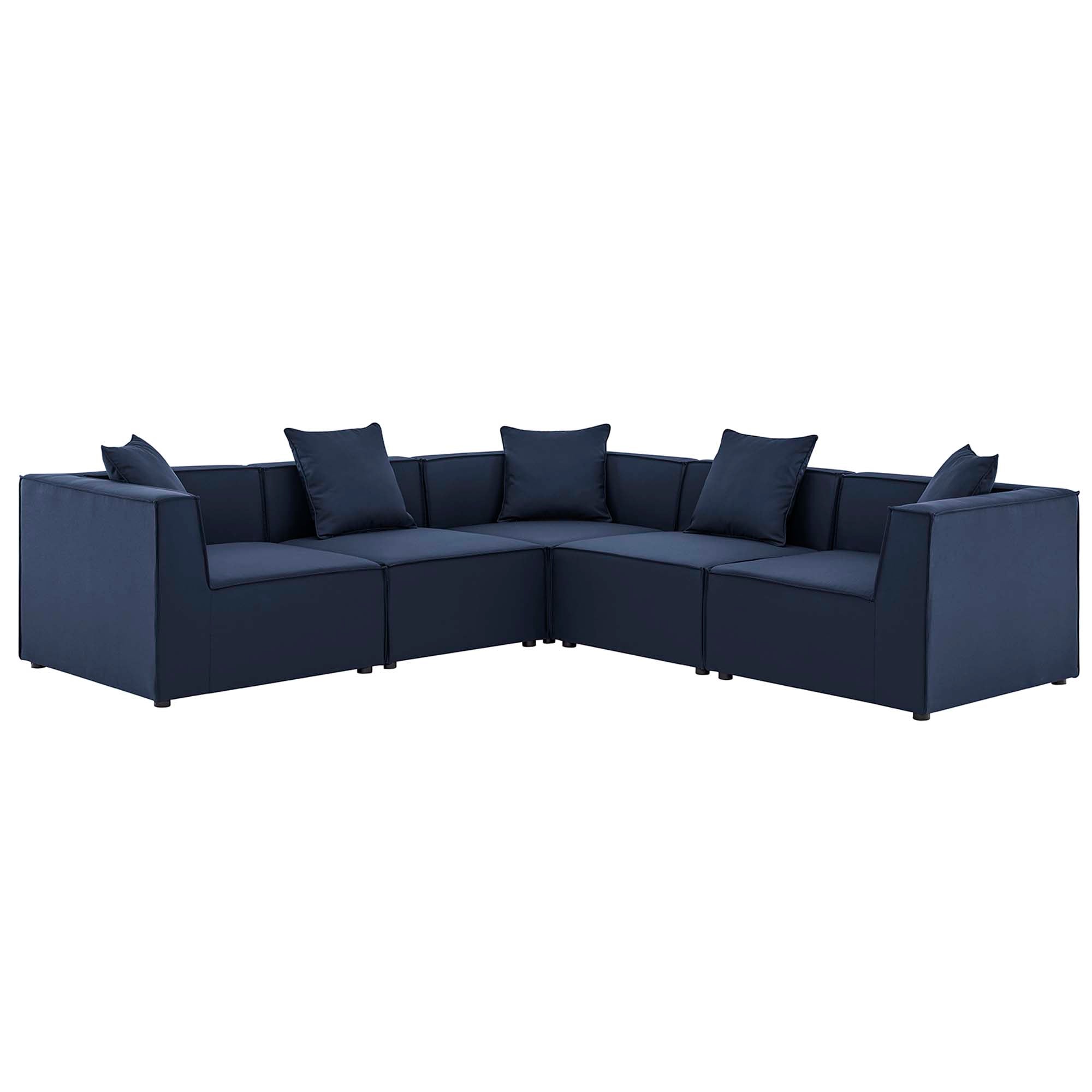 Modway Saybrook 5-Piece Outdoor Patio Upholstered Sectional Sofa