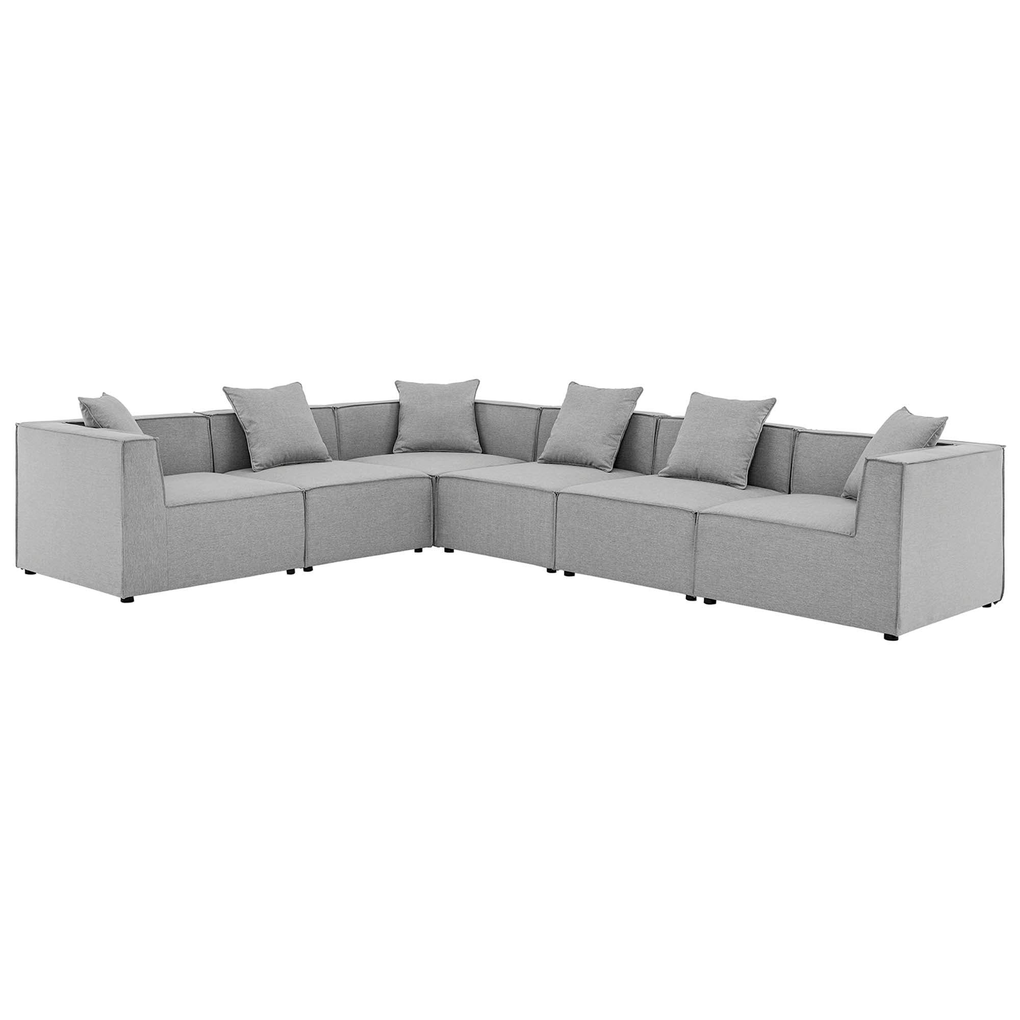 Modway Saybrook 6-Piece Outdoor Patio Upholstered Sectional Sofa