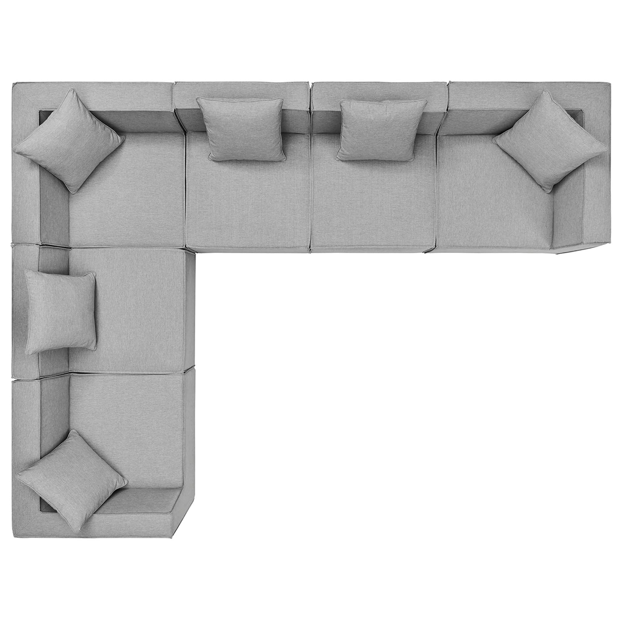 Modway Saybrook 6-Piece Outdoor Patio Upholstered Sectional Sofa