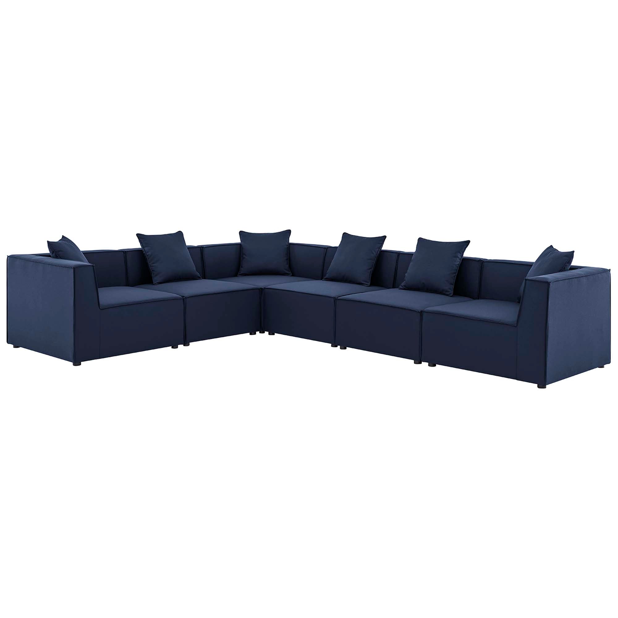 Modway Saybrook 6-Piece Outdoor Patio Upholstered Sectional Sofa